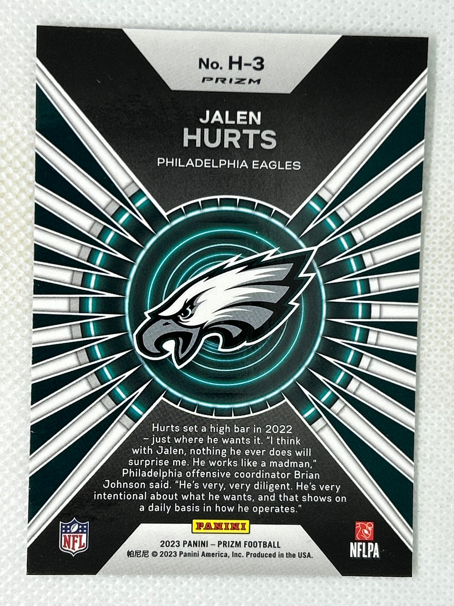 2023 Prizm Football Hype Green Prizm Jalen Hurts #H-3 Philadelphia Eagles