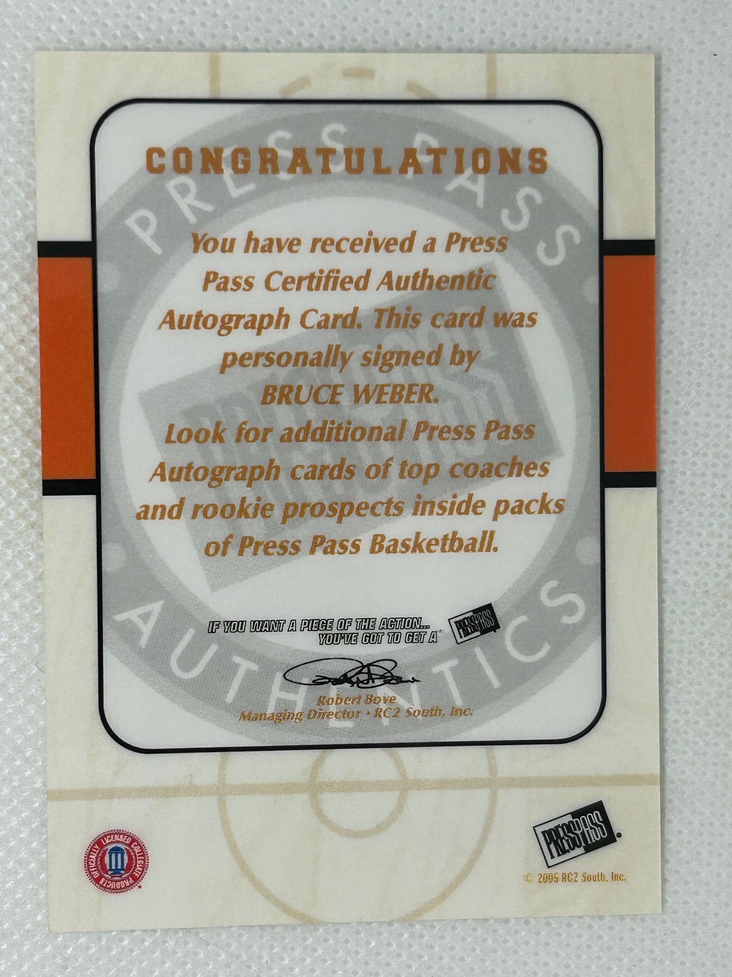 2005-06 Press Pass Autograph Bruce Weber SP Short Print Illinois Fighting Illini