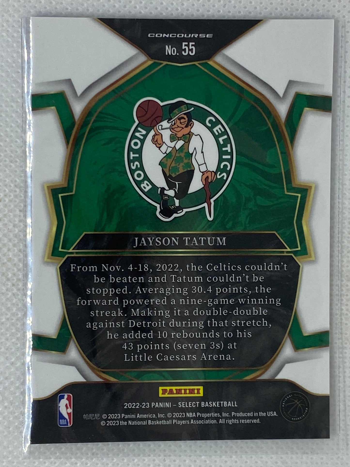 2022-23 Panini Select Premier Level Jayson Tatum #55 Boston Celtics