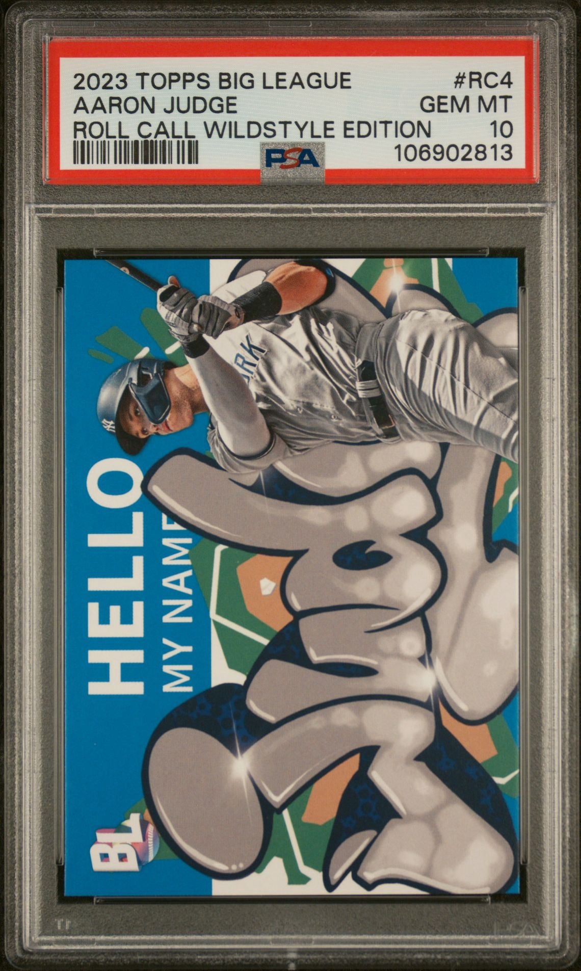2023 Topps Big League Roll Call Wild Style Edition Aaron Judge #RC4 New York Yankees PSA 10