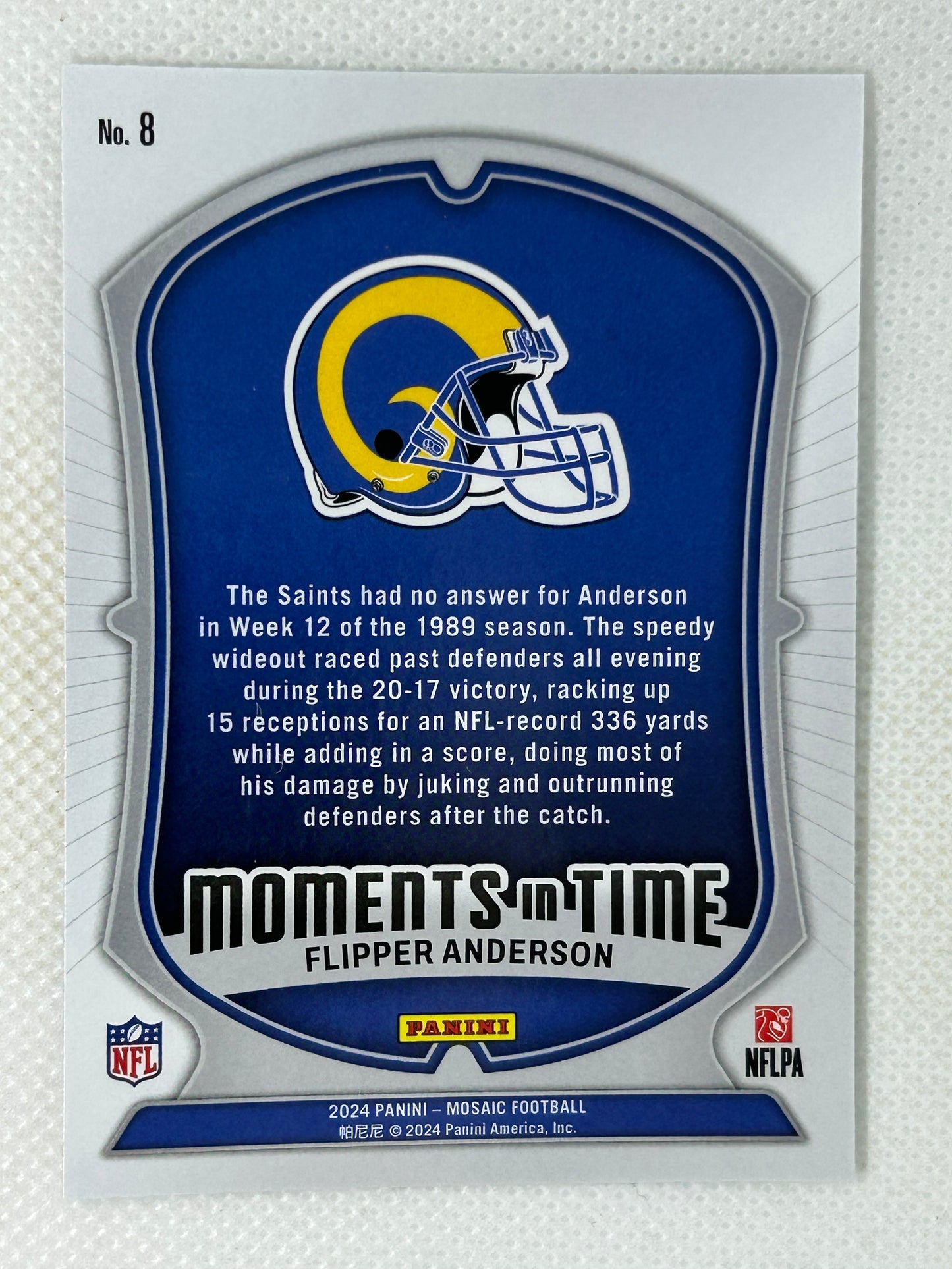 2024 Panini Mosaic Moments in Time Willie Flipper Anderson #8 St. Louis Rams