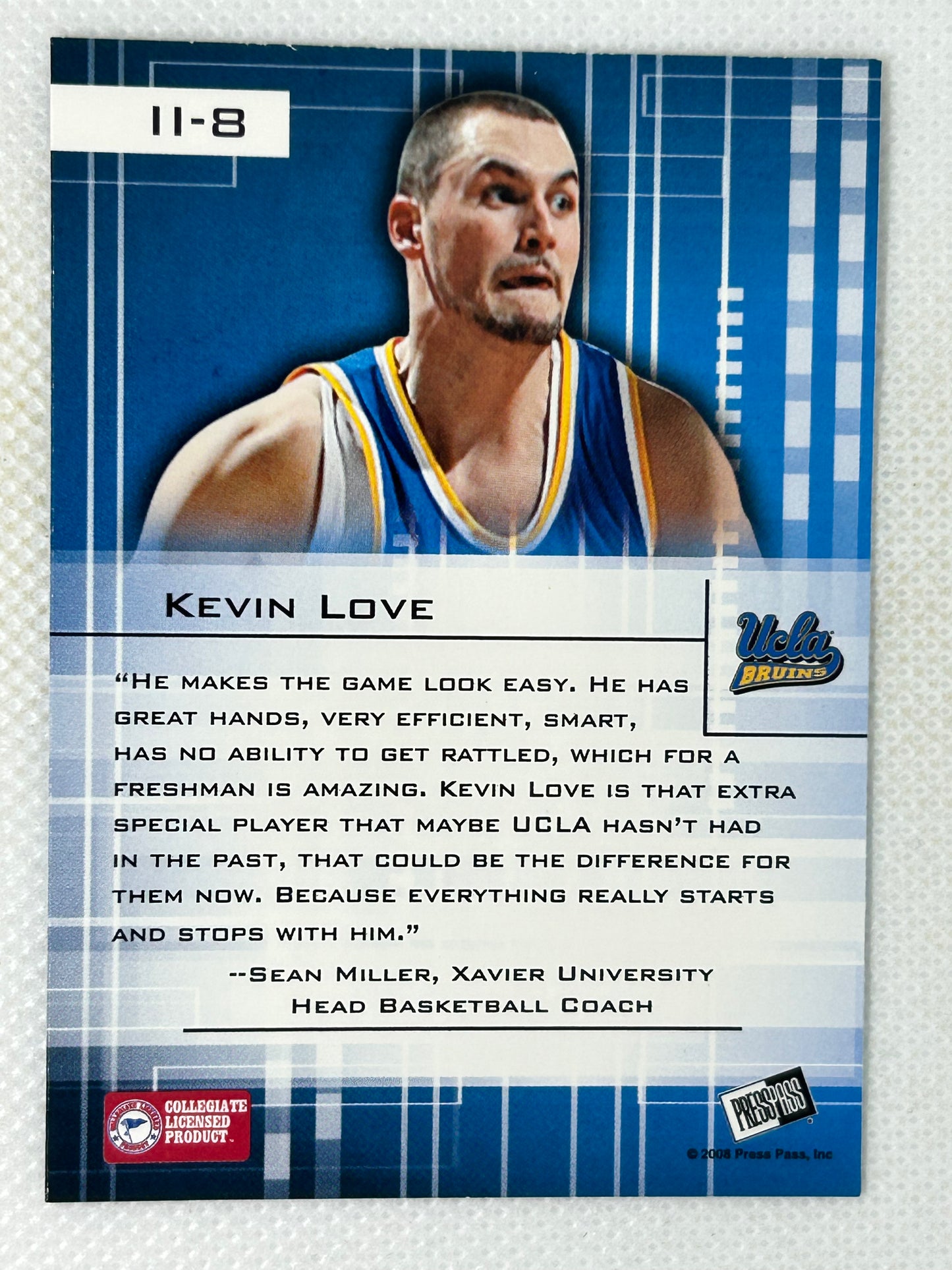 2008-09 Press Pass Insider Insight Blue Kevin Love Rookie UCLA Bruins #II-8
