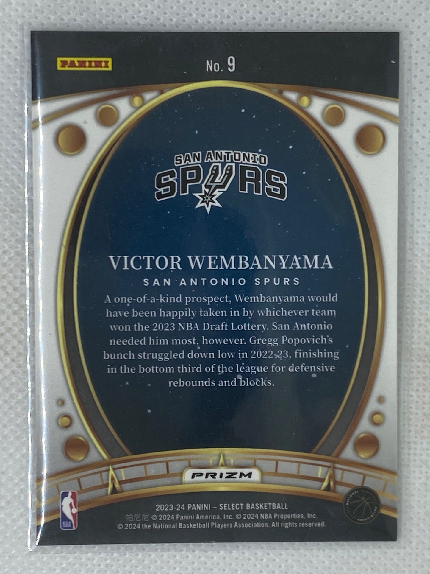 2023-24 Panini Select Rookie Lodestar Tetonic Victor Wembanyama #9 San Antonio Spurs