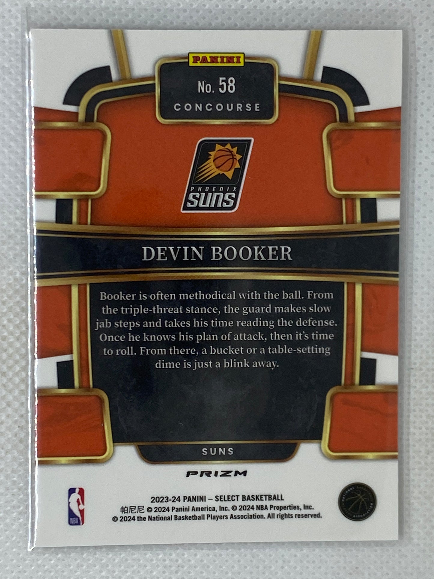2023-24 Panini Select Concourse Select Silver Tectonic #58 Devin Booker Phoenix Suns
