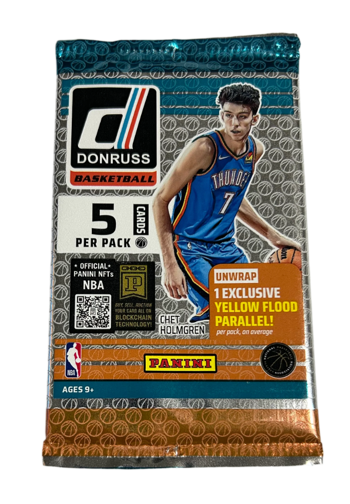 2022-23 Panini Donruss Basketball Factory Sealed Pack- 5 Cards-Yellow Parallel