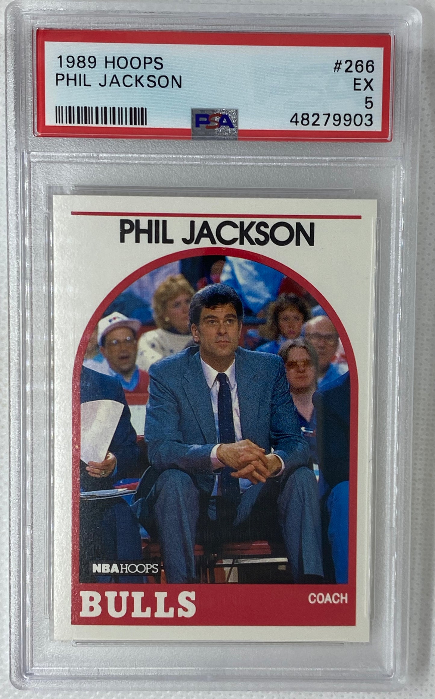 1989-90 NBA Hoops #266 Phil Jackson PSA 5 Chicago Bulls
