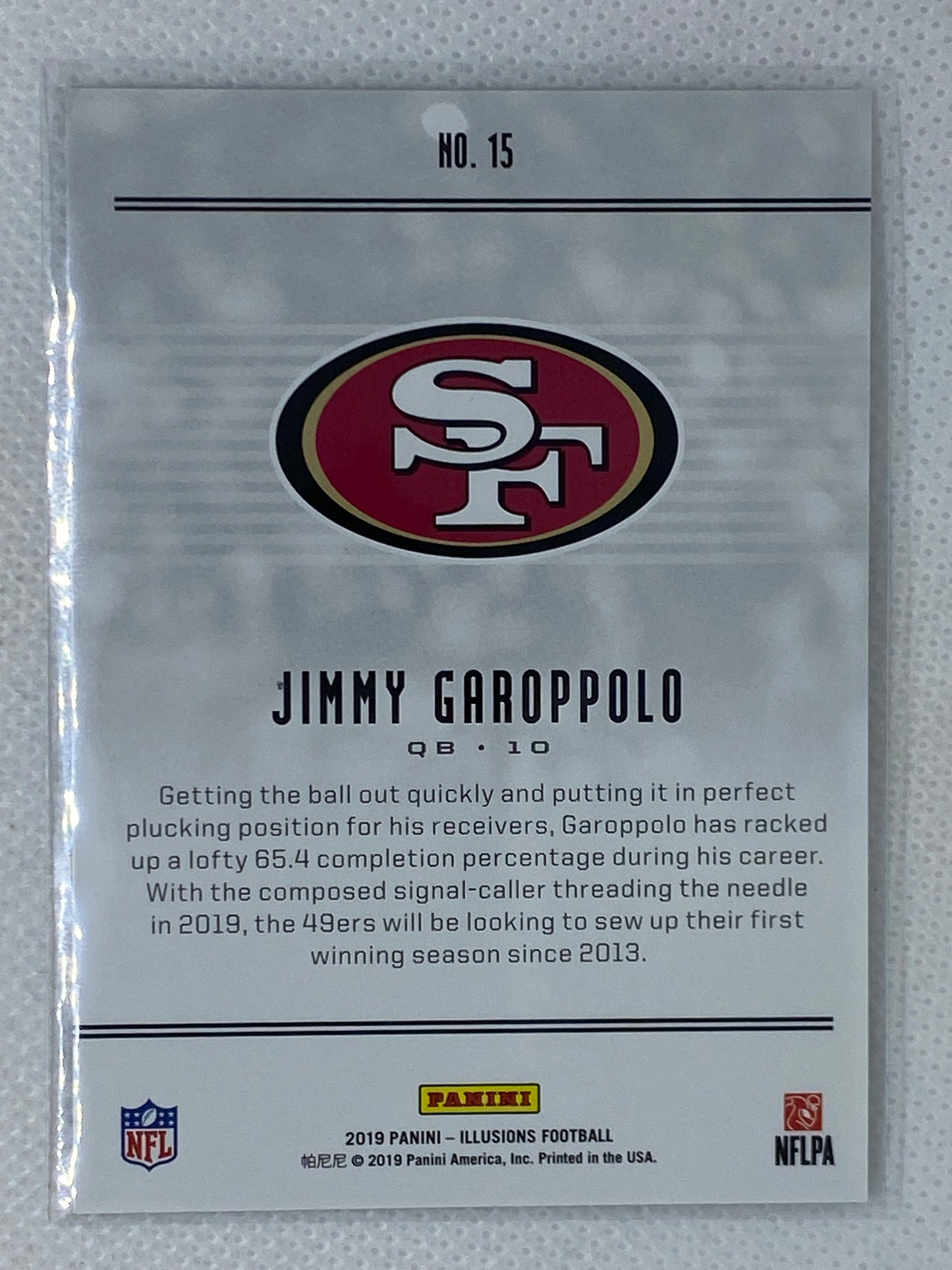 2019 Panini Illusions #15 Jimmy Garoppolo