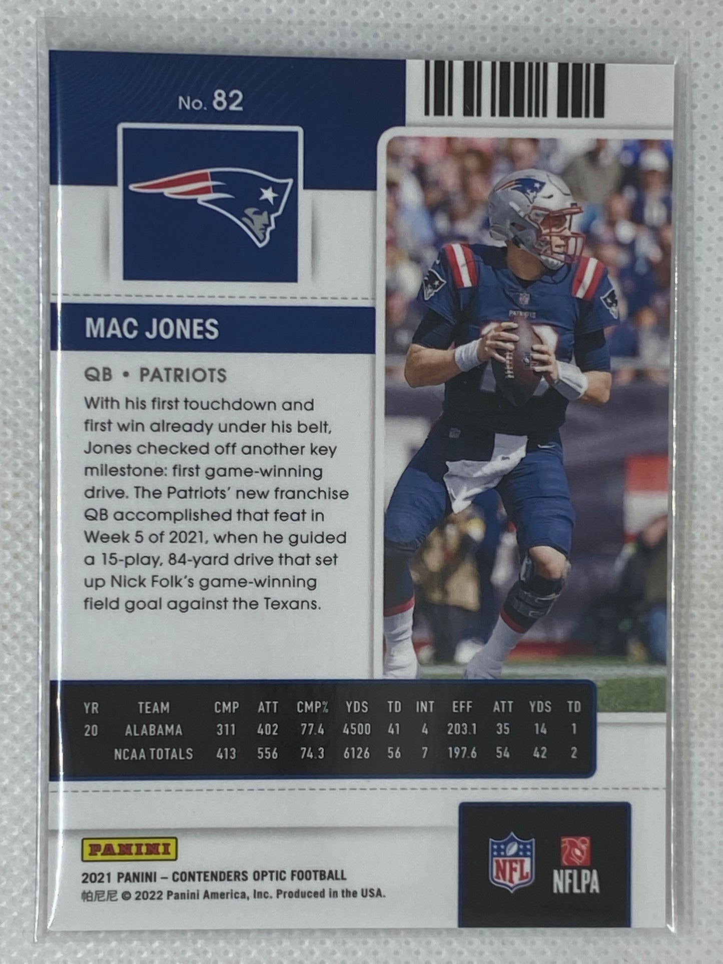 2021 Panini Contenders Optic Rookie Ticket RC #82 Mac Jones New England Patriots