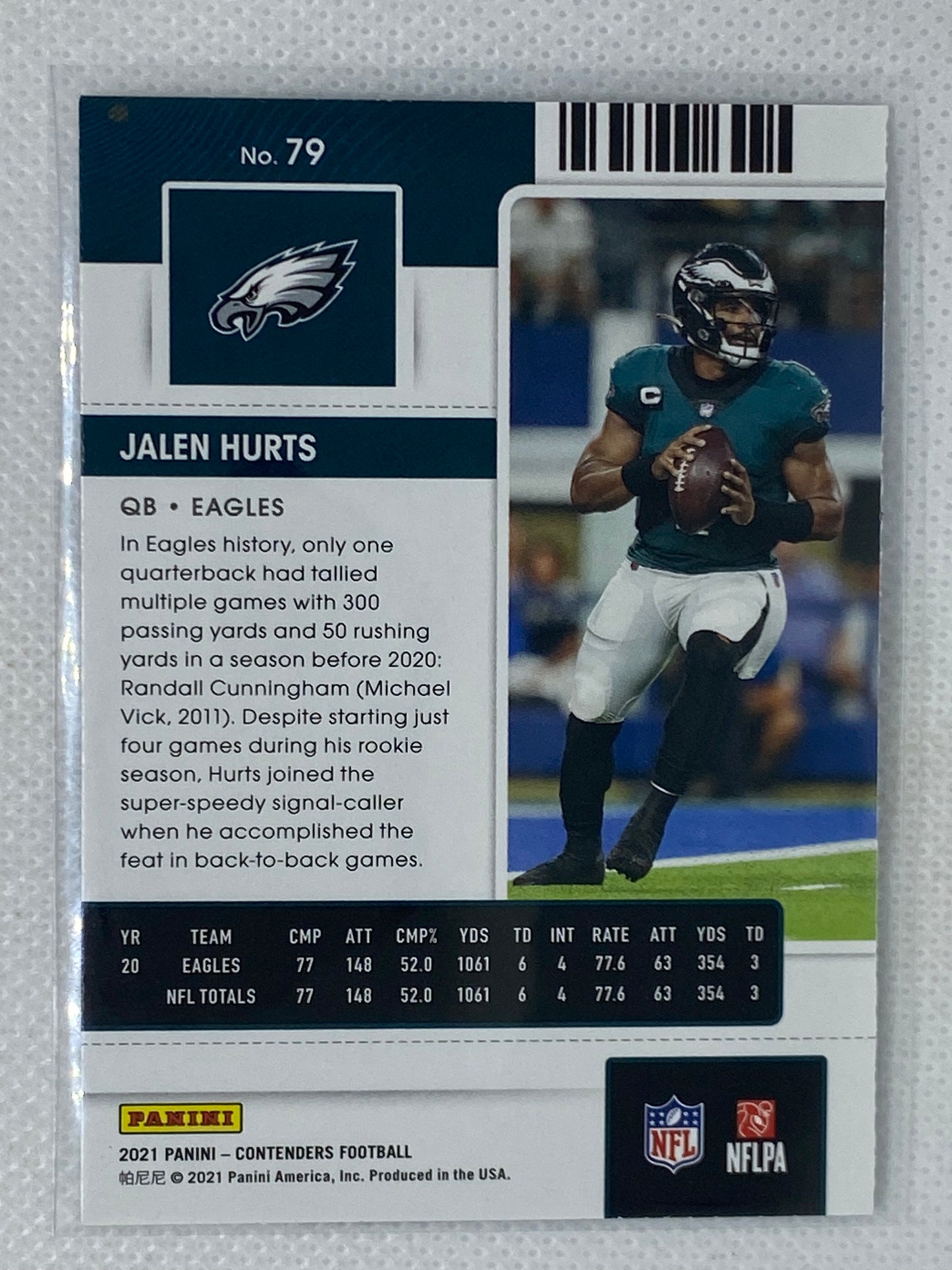 2021 Panini Contenders Season Ticket Jalen Hurts #79 Philadelphia Eagles