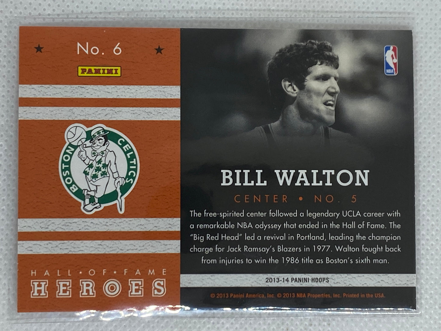 2013-14 Hoops Hall of Fame Heroes Bill Walton Boston Celtics #6