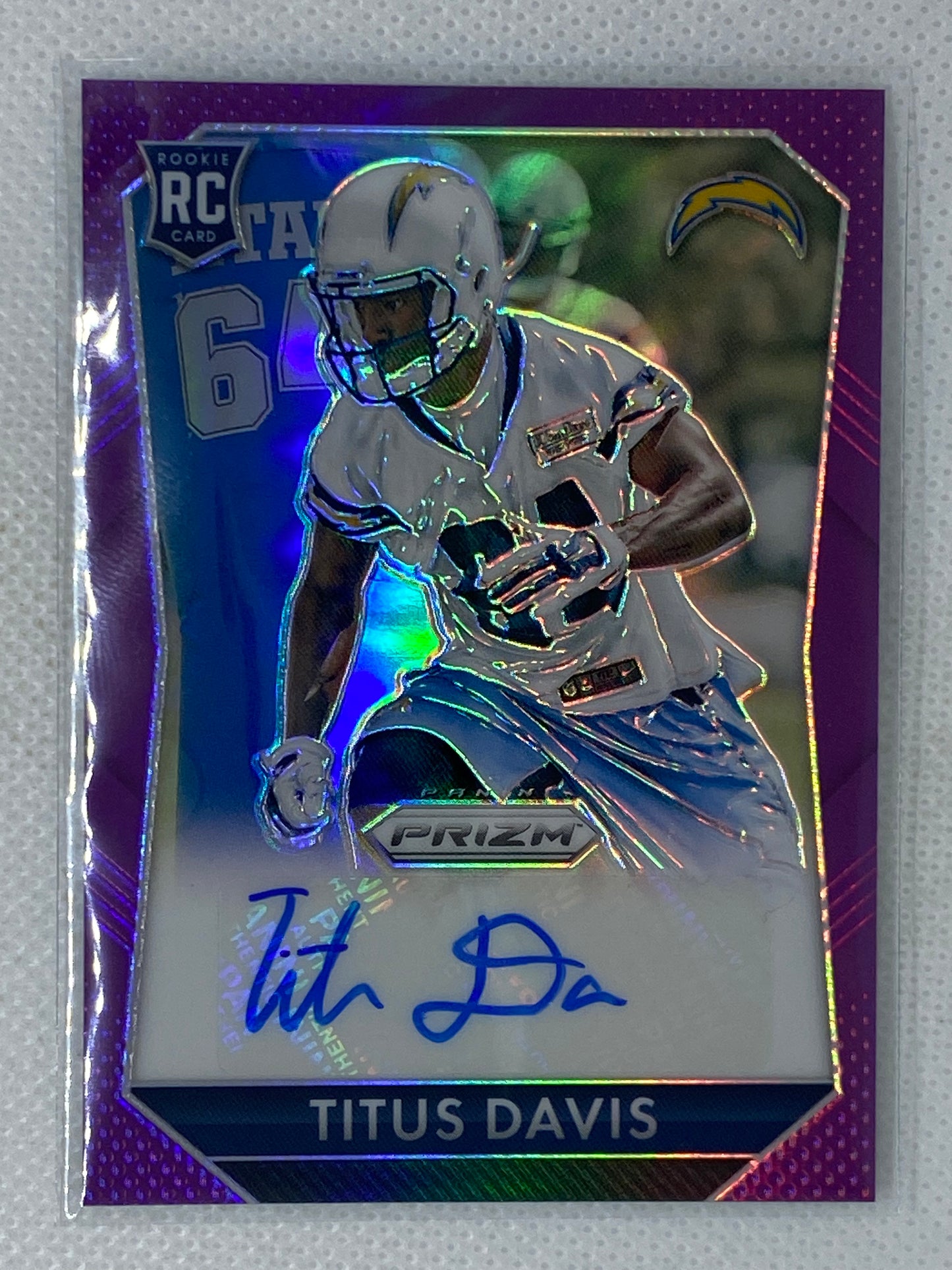 2015 Prizm Titus Davis Purple Prizm Rookie Auto Autograph RC #RS-TD Chargers