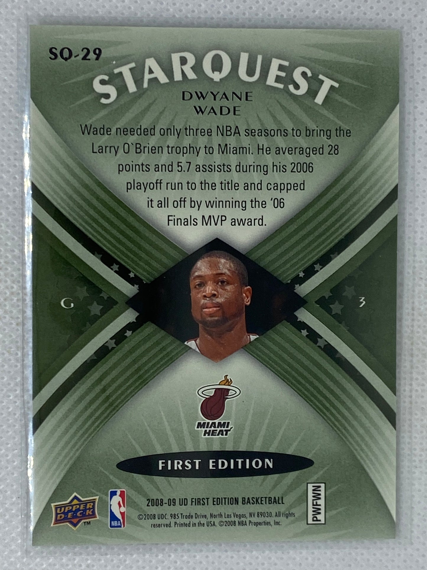 2008-09 Upper Deck First Edition Starquest Green Dwayne Wade #SQ-29