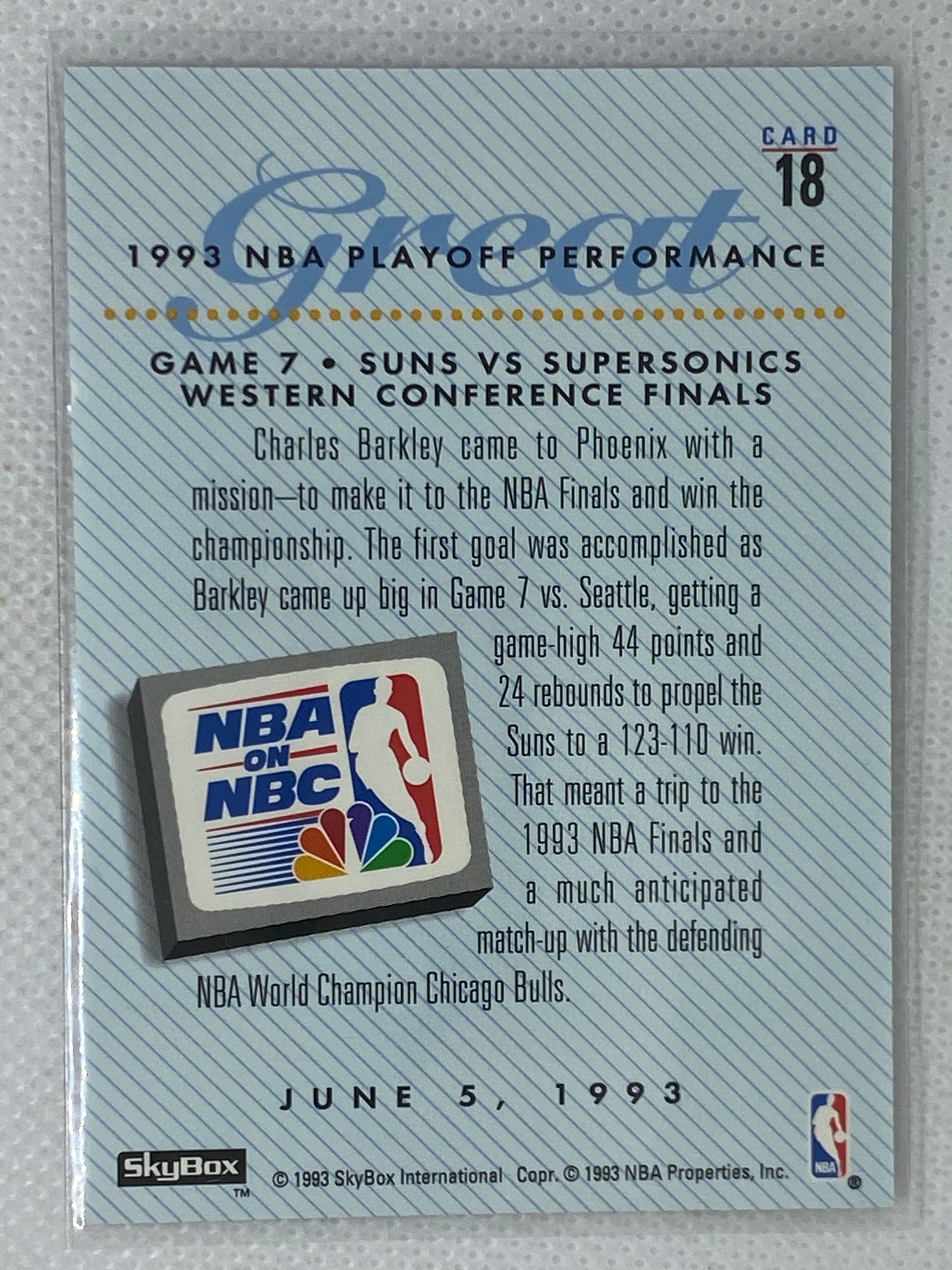 1993-94 SkyBox Premium Phoenix Suns Basketball Card #18 Charles Barkley