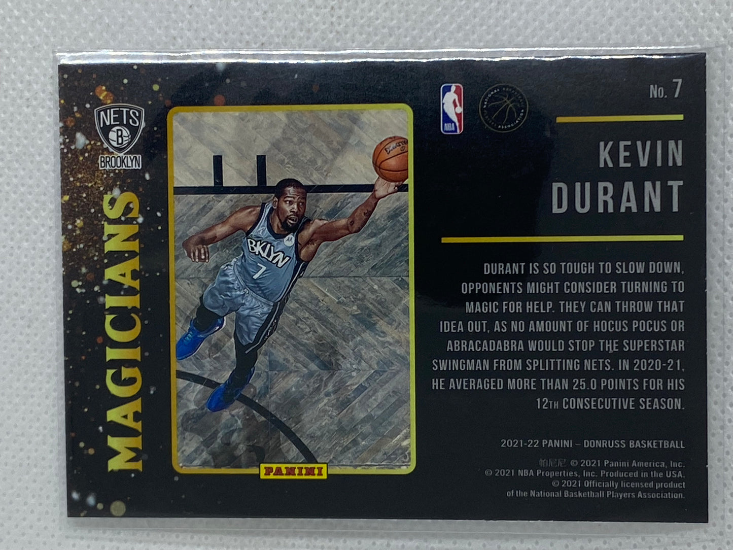 2021-22 Donruss Magicians Brooklyn Nets Basketball Card #7 Kevin Durant