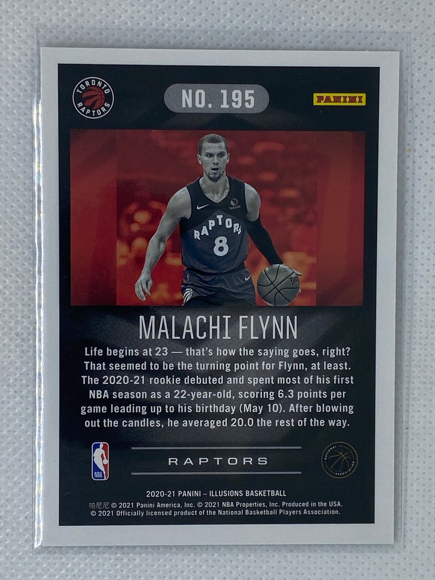 2020-21 Illusions Basketball Sapphire Blue SP #195 Malachi Flynn Raptors