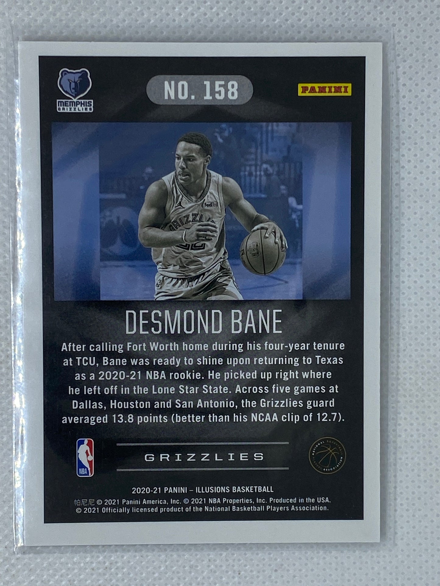 2020-21 Panini Illusions Desmond Bane Grizzlies Illusions RC #158