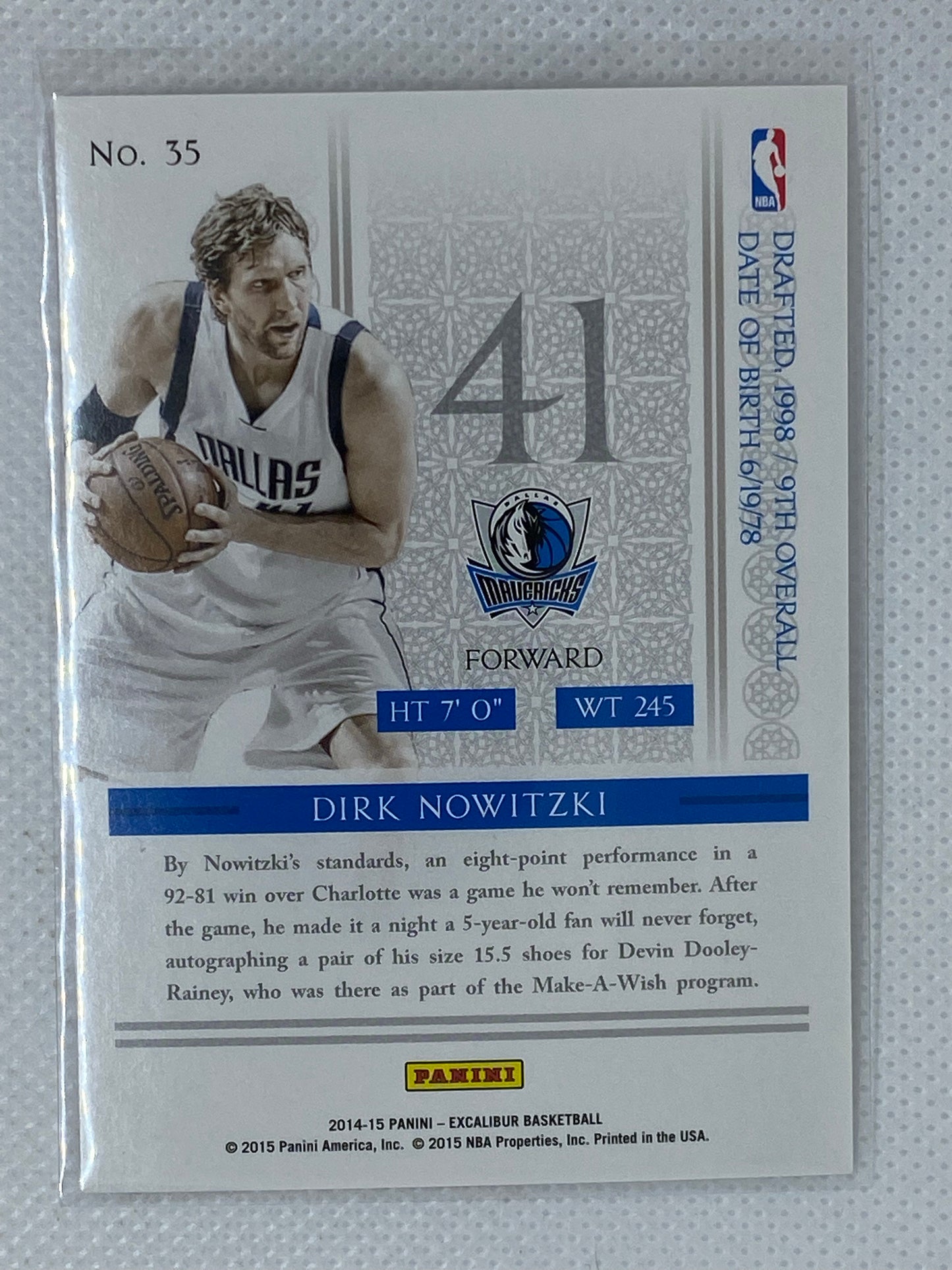 2014-15 Panini Excalibur Dirk Nowitzki #35