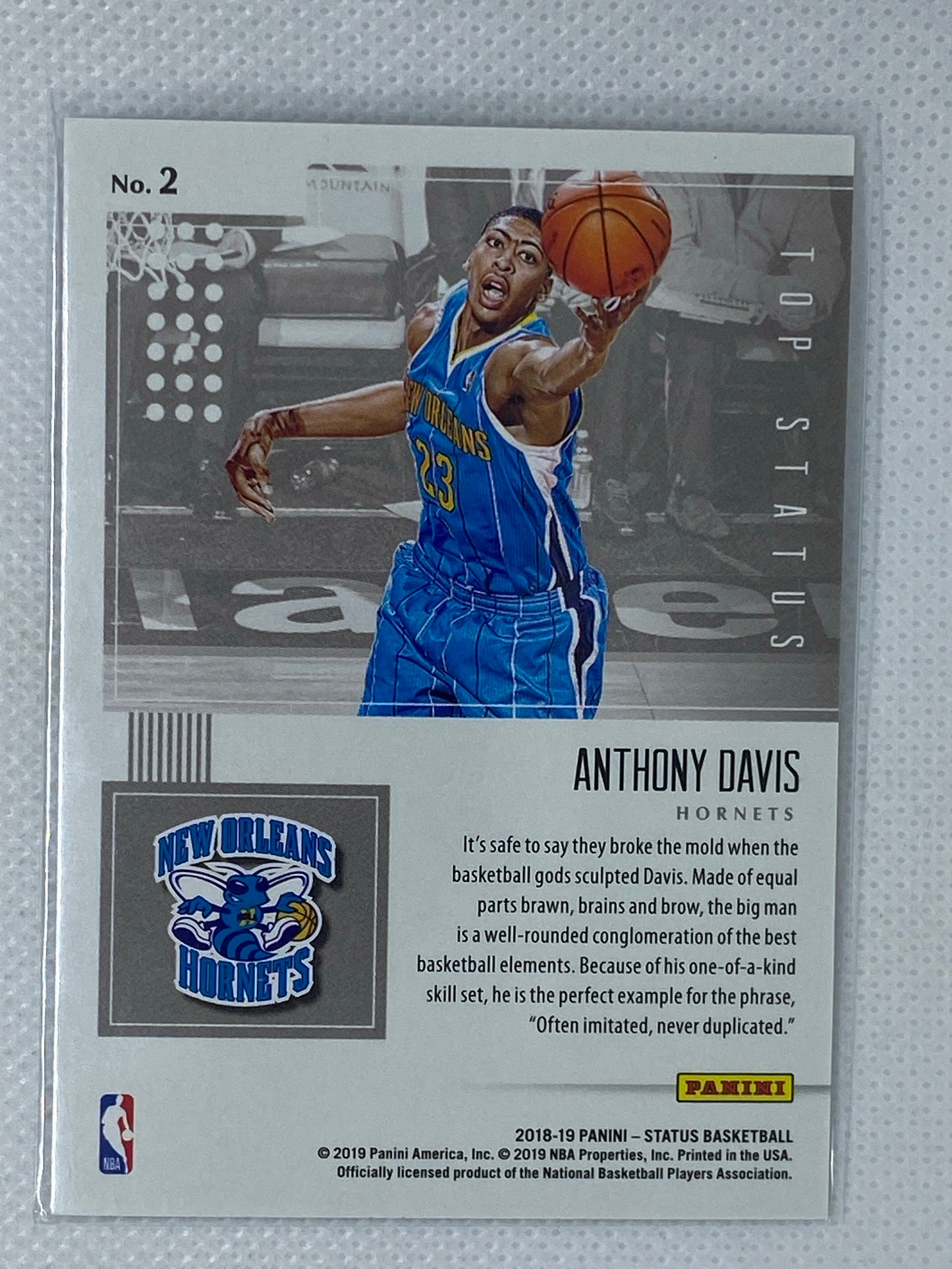 2018-19 Panini Status Top Status #2 Anthony Davis