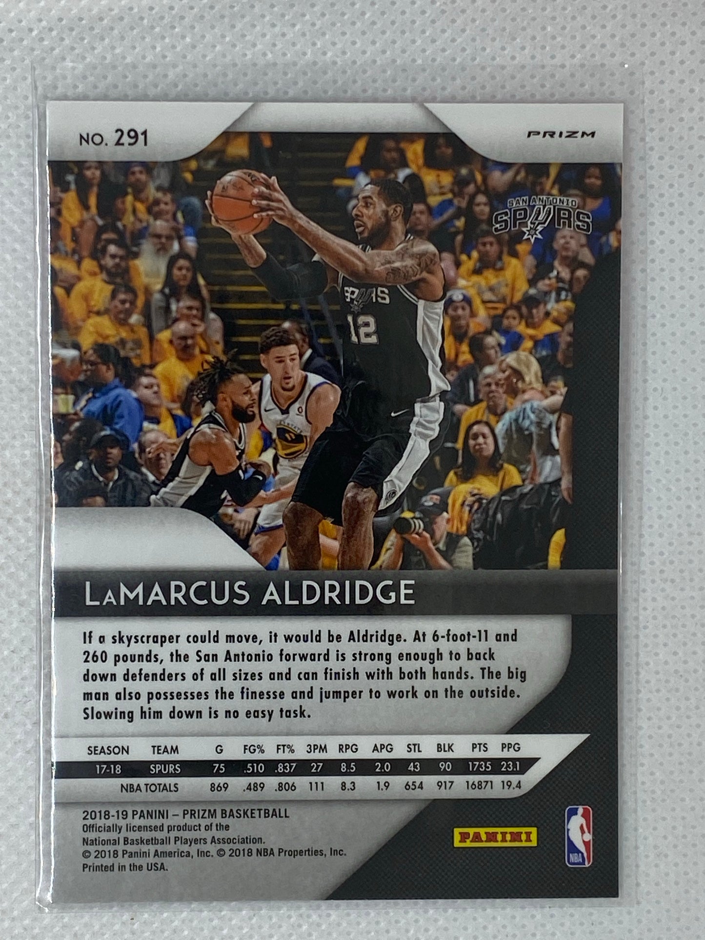 2018-19 Panini Prizm Prizms Pink Ice #291 LaMarcus Aldridge