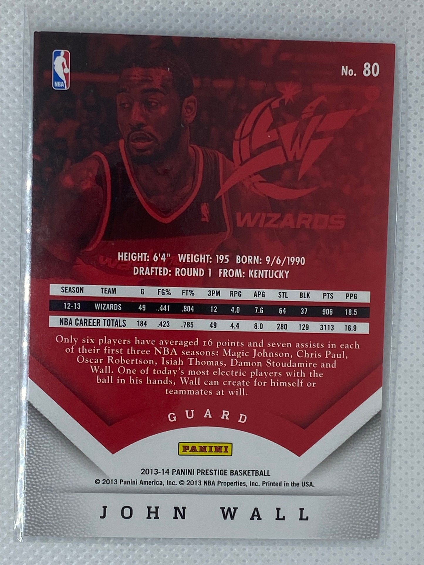 2013-14 Panini Prestige Blue Bonus Shots John Wall #80