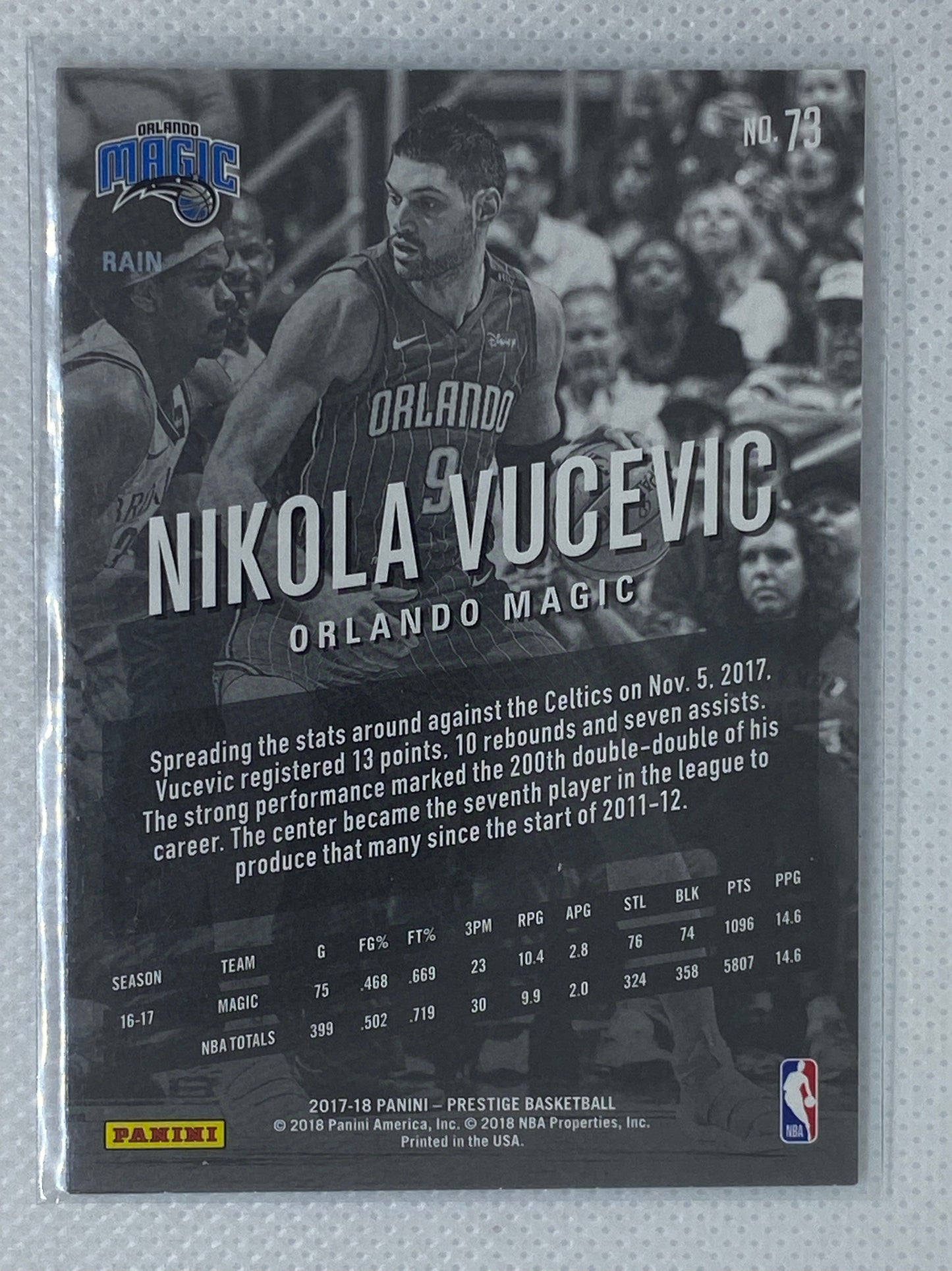 2017-18 PRESTIGE MIST PARALLELS NIKOLA VUCEVIC ORLANDO MAGIC