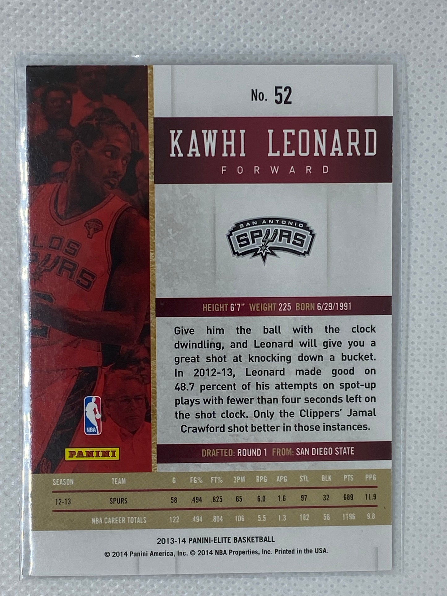2013-14 Panini Elite Kawhi Leonard #52