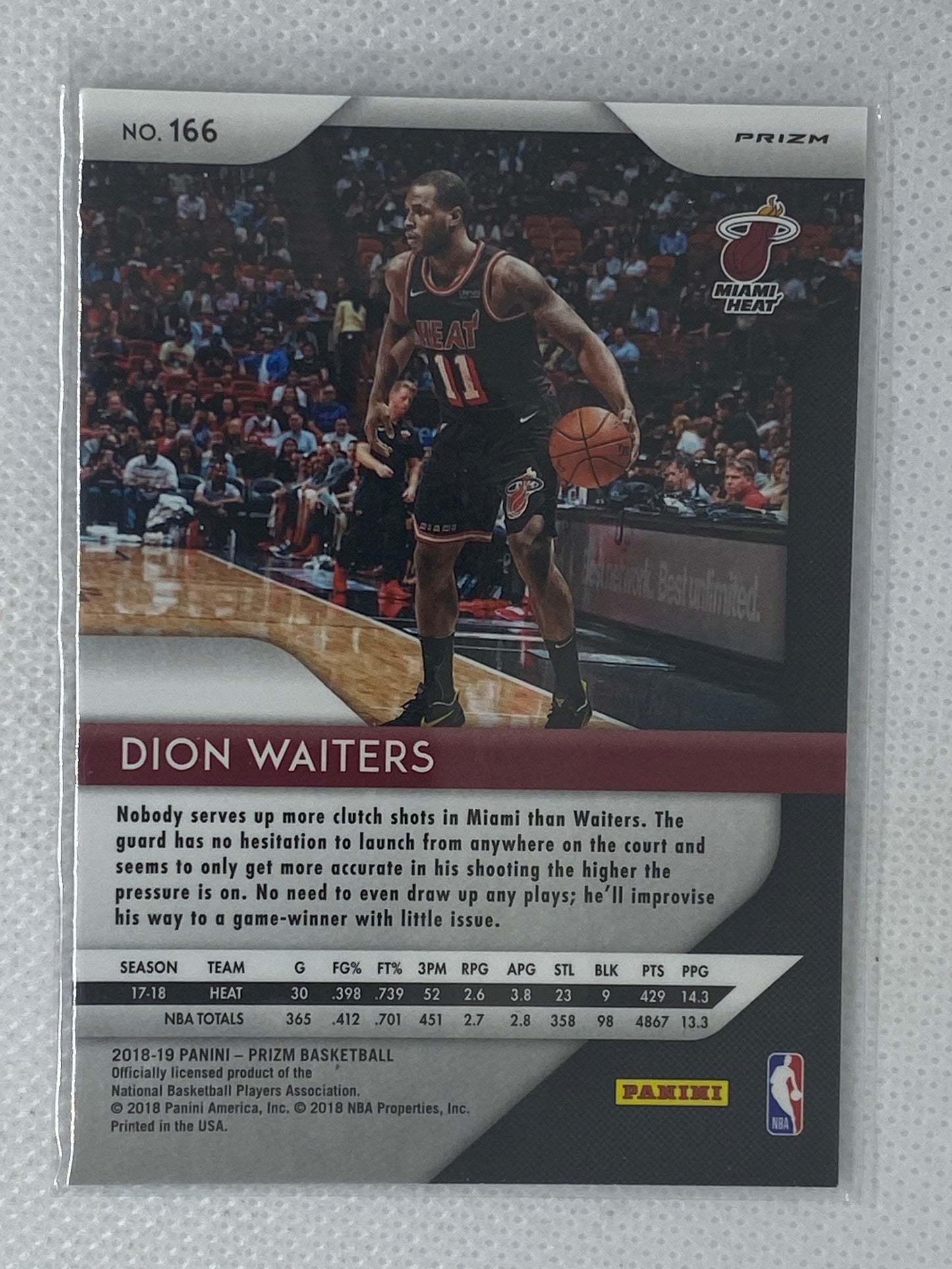 2018-19 Panini Prizm Red White & Blue Prizm Dion Waiters #166