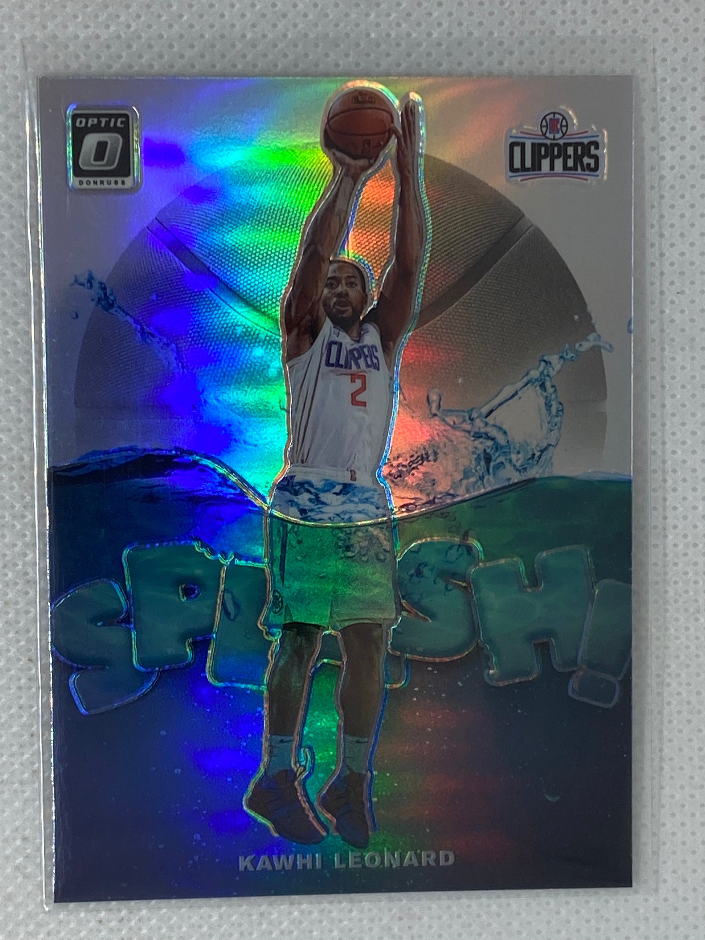 2019-20 Donruss Optic Splash! Holo Prizm Kawhi Leonard #5 Los Angeles Clippers