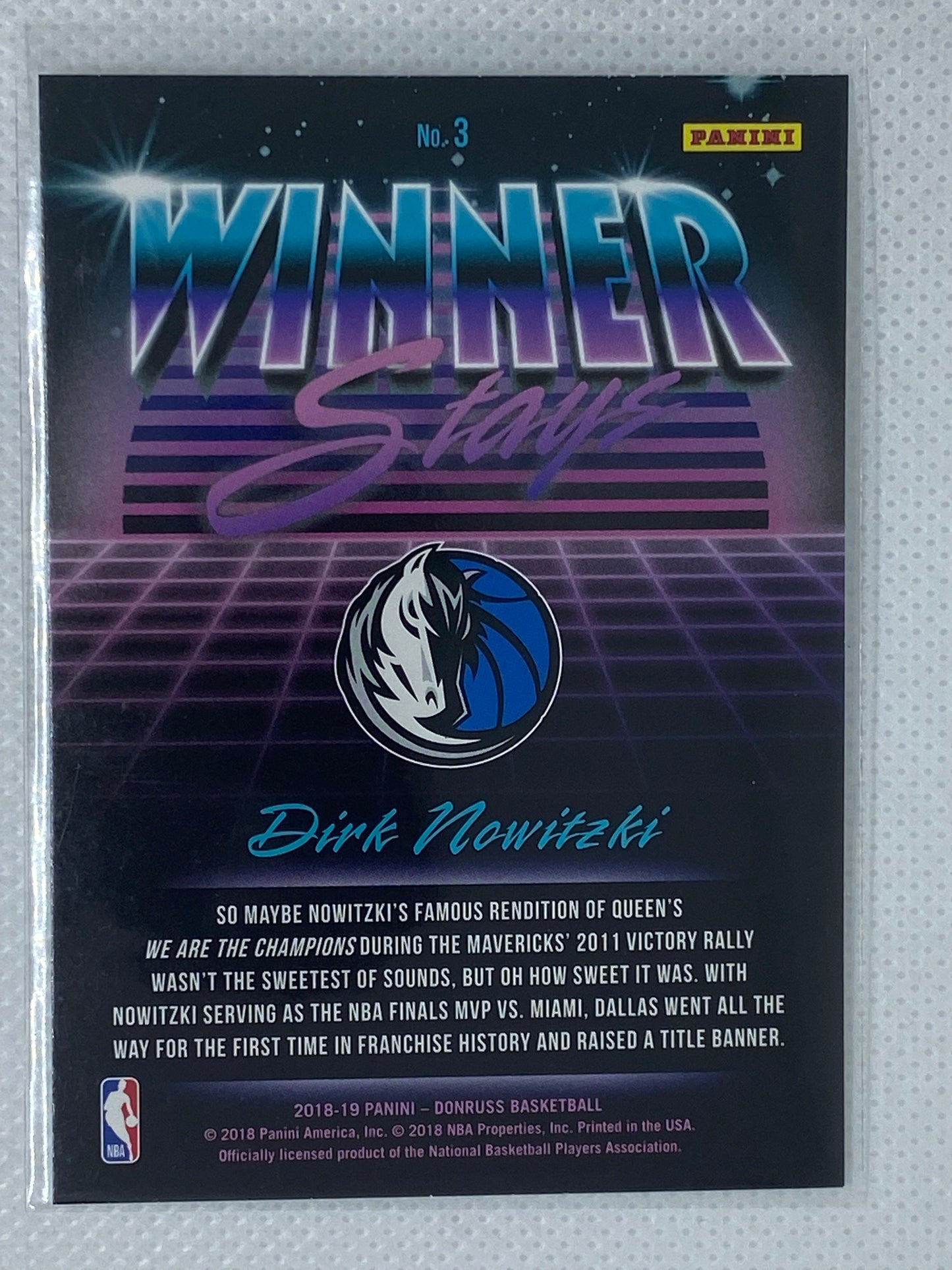 2018-19 Panini Donruss - Winner Stays #3 - Dirk Nowitzki