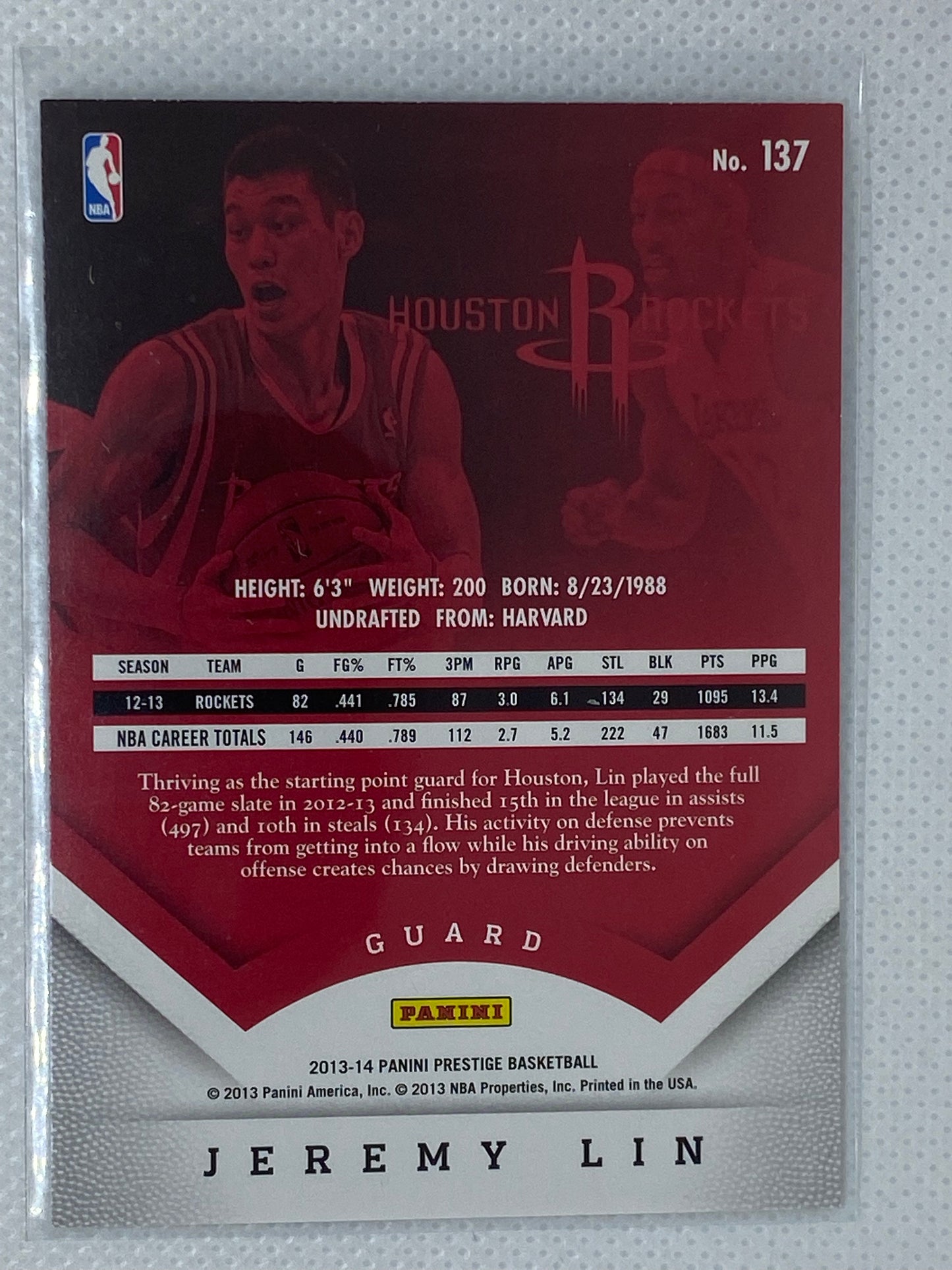 2013-14 Panini Prestige - Jeremy Lin #137 - Houston Rockets