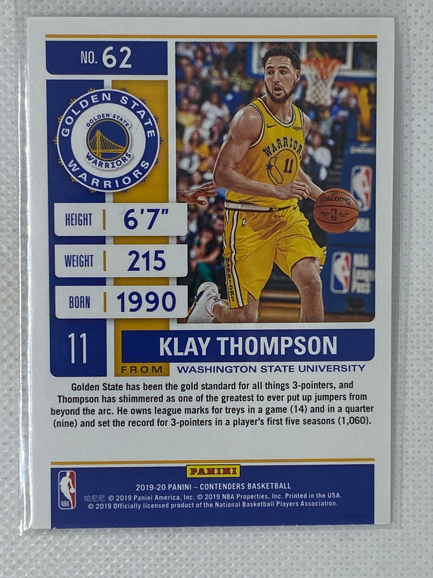 2019-20 Panini Contenders I Klay Thompson Golden State Warriors #62