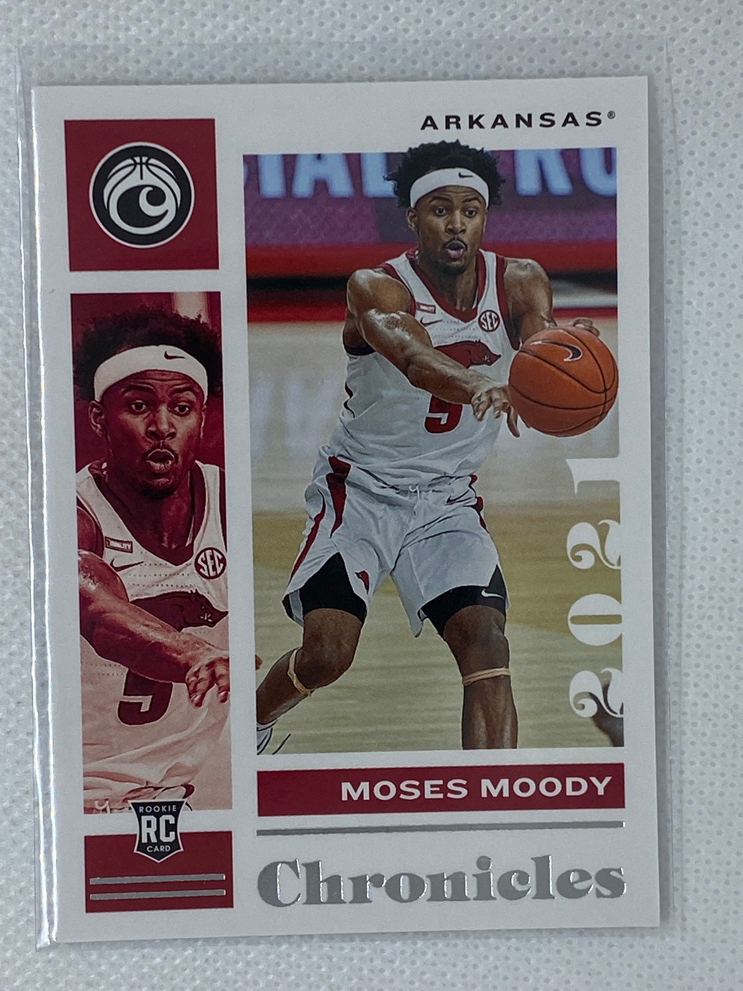 2021 Panini Chronicles Draft Picks Base Rookie Card #11 Moses Moody RC Arkansas