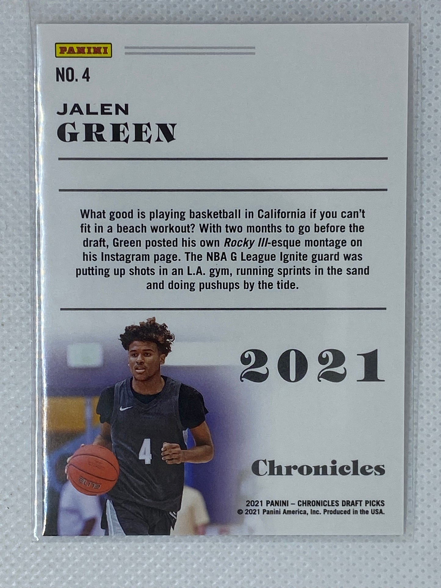 2021-22 Chronicles Draft Picks Jalen Green Base Rookie RC #4 Rockets