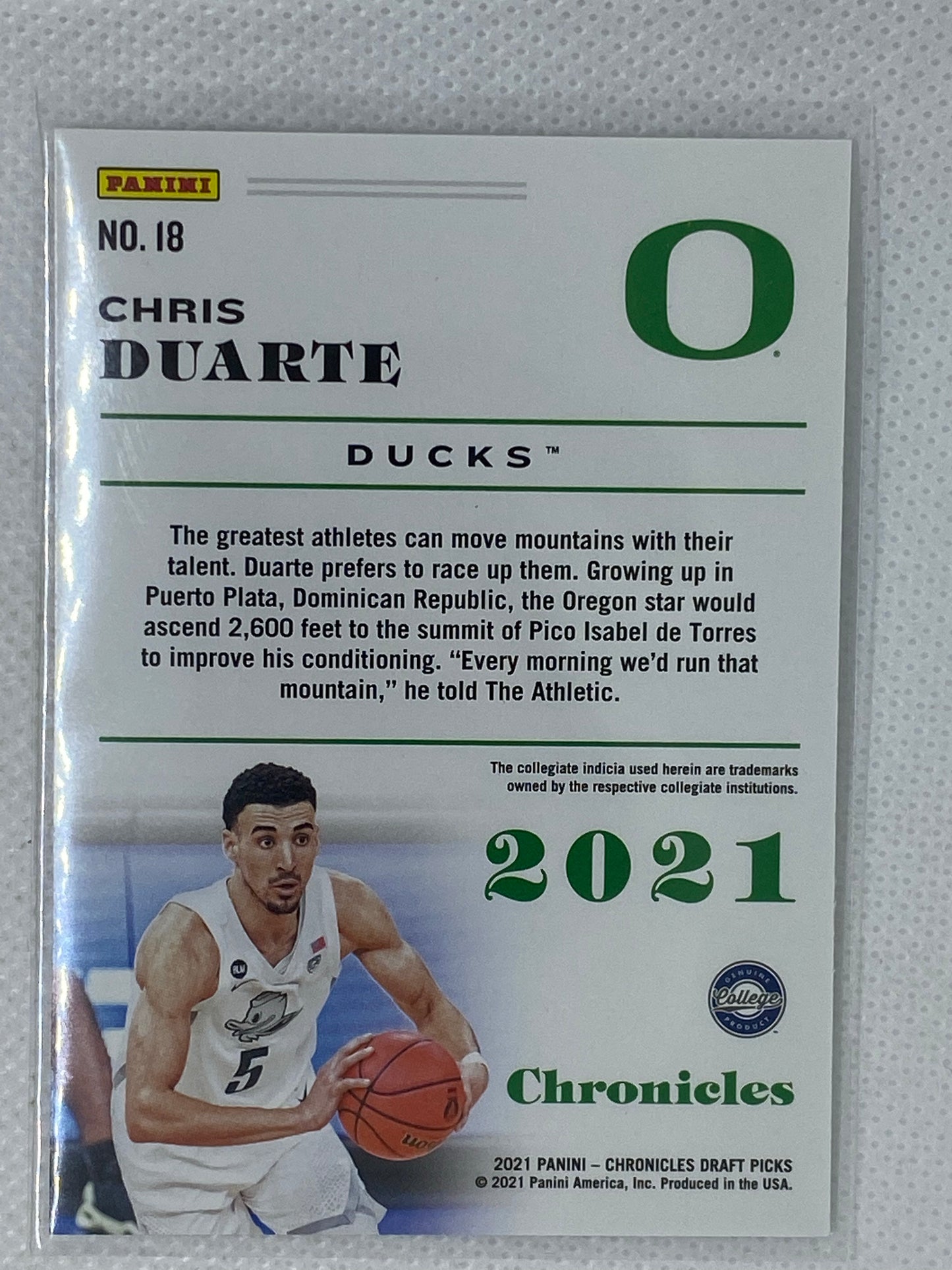 2021 Panini Chronicles Draft Picks Base Rookie Card #18 Chris Duarte RC Pacers