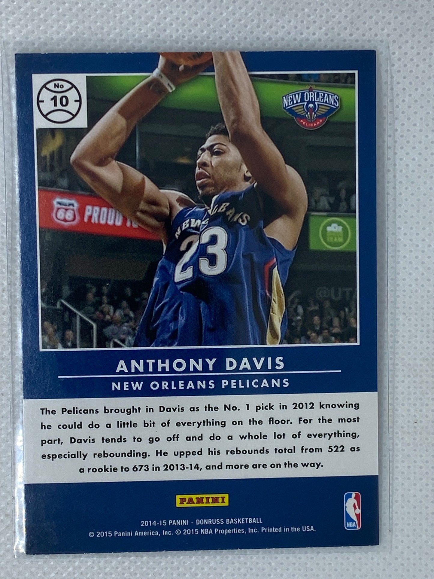 2014-15 Donruss Basketball Production Line Rebounds #10 Anthony Davis