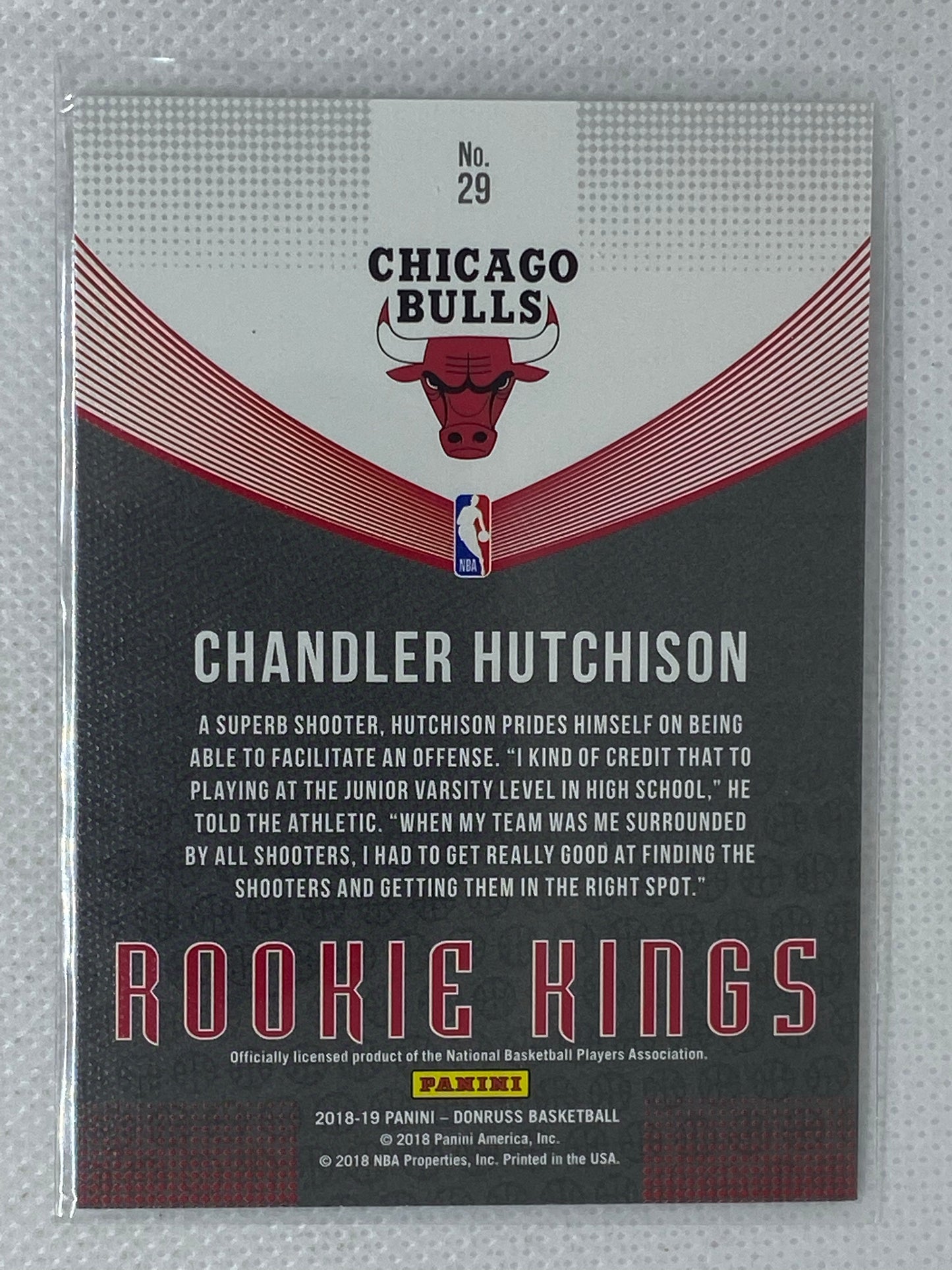 2018-19 Panini Donruss Rookie Kings #29 Chandler Hutchison