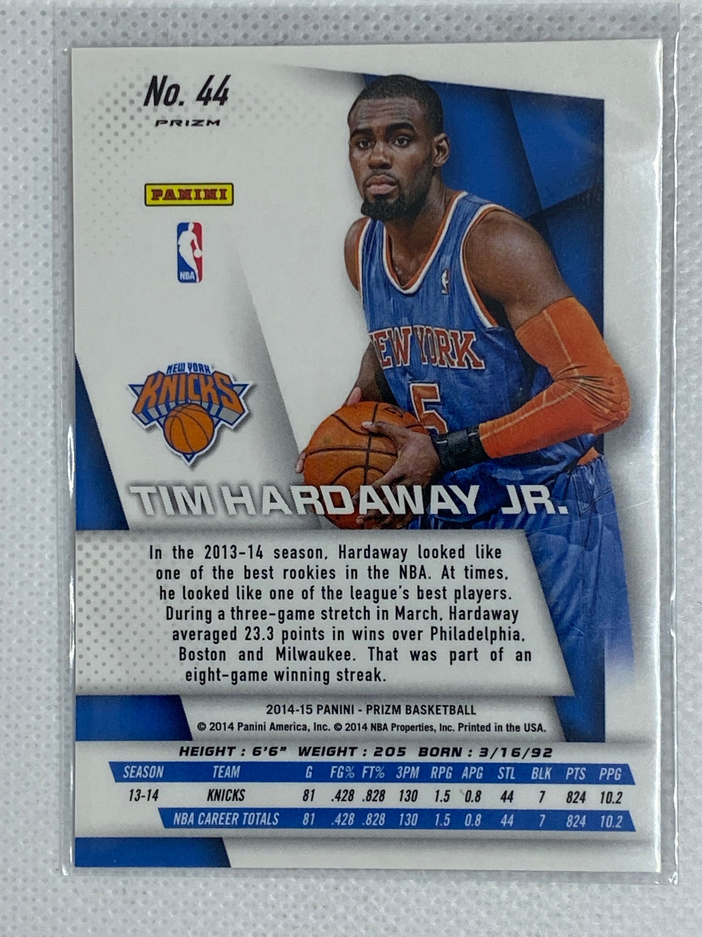 2014-15 Panini Prizm TIM HARDAWAY JR #44 Red/White/Blue Pulsar Basketball Card