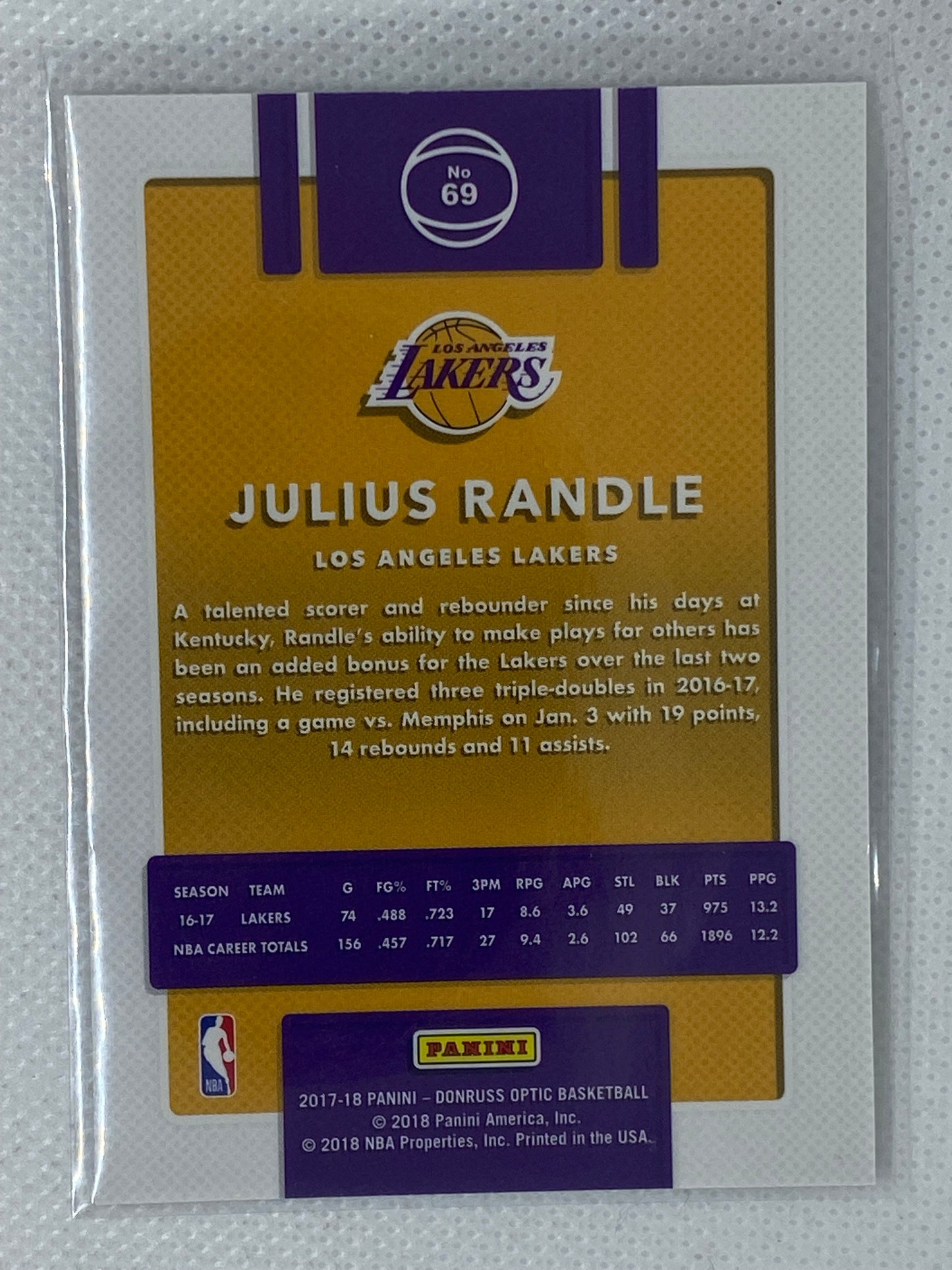 2017-18 Panini Donruss Optic Base #69 Julius Randle