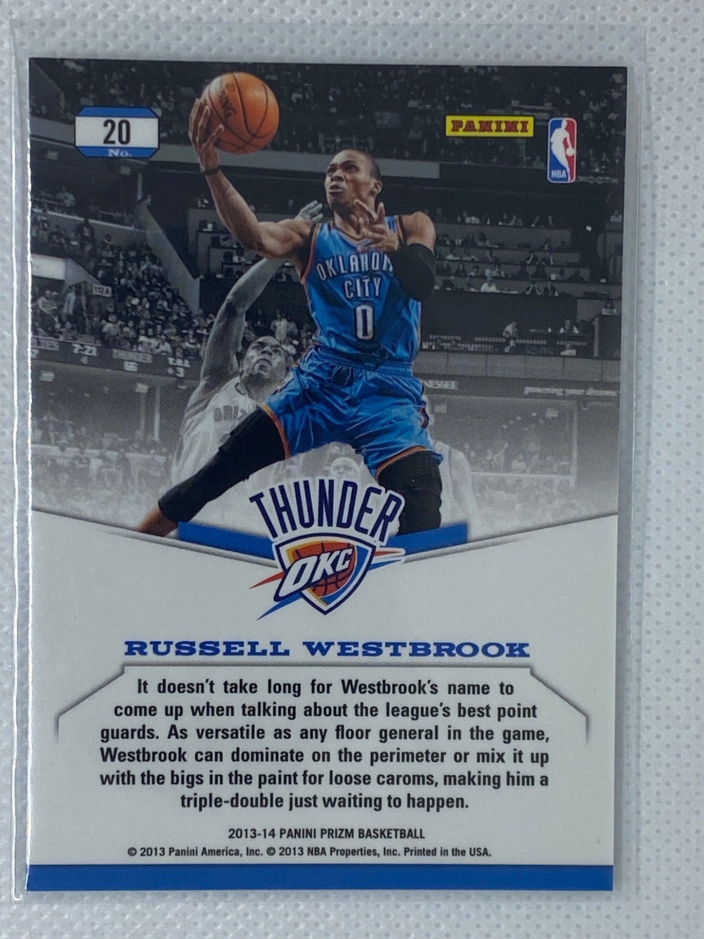 2013-14 Russell Westbrook Panini Prizm Dominance OKC Thunder / Wizards #20