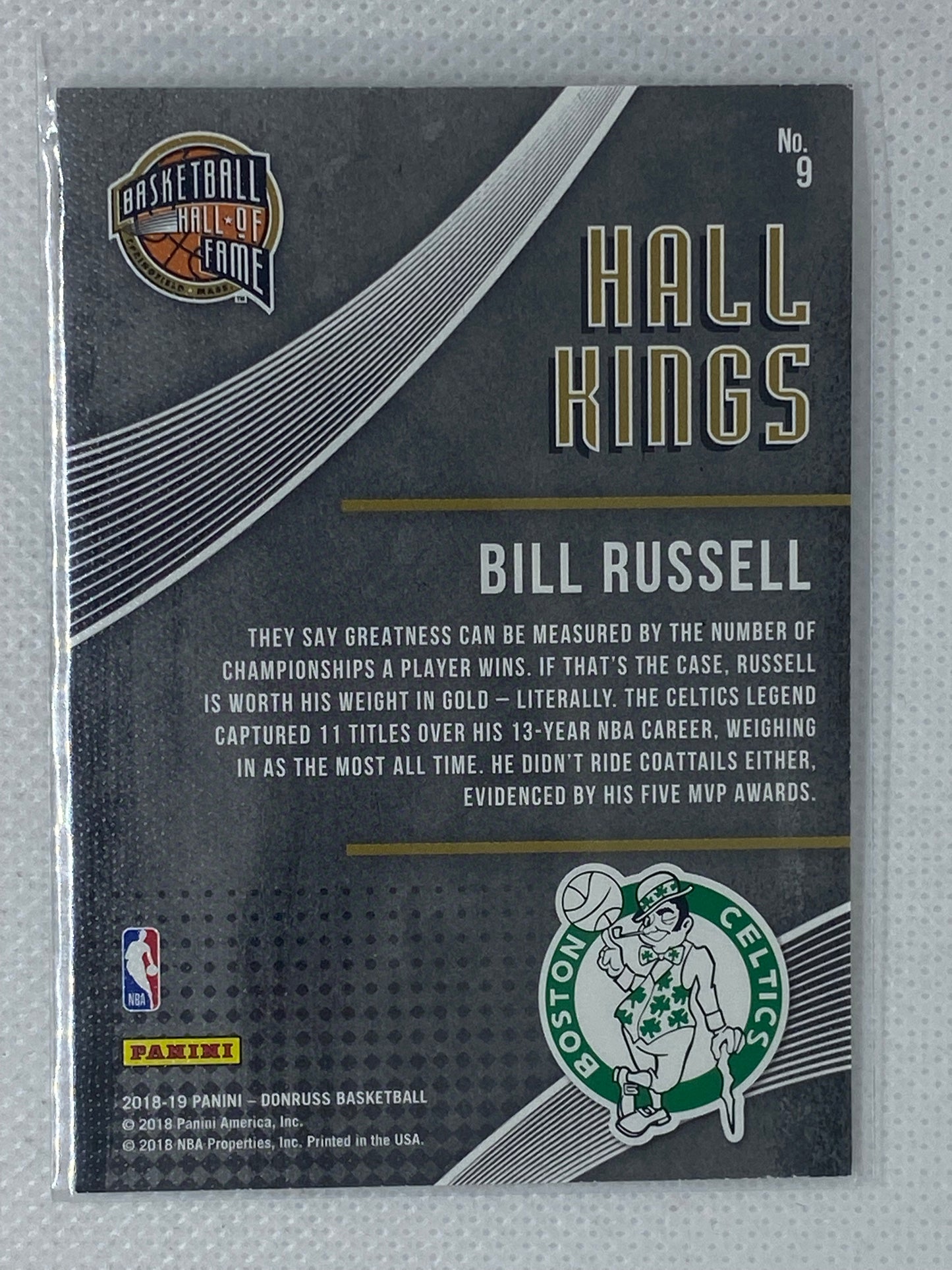 2018-19 Panini Donruss NBA Basketball Hall Kings Bill Russell Celtics Canvas #9