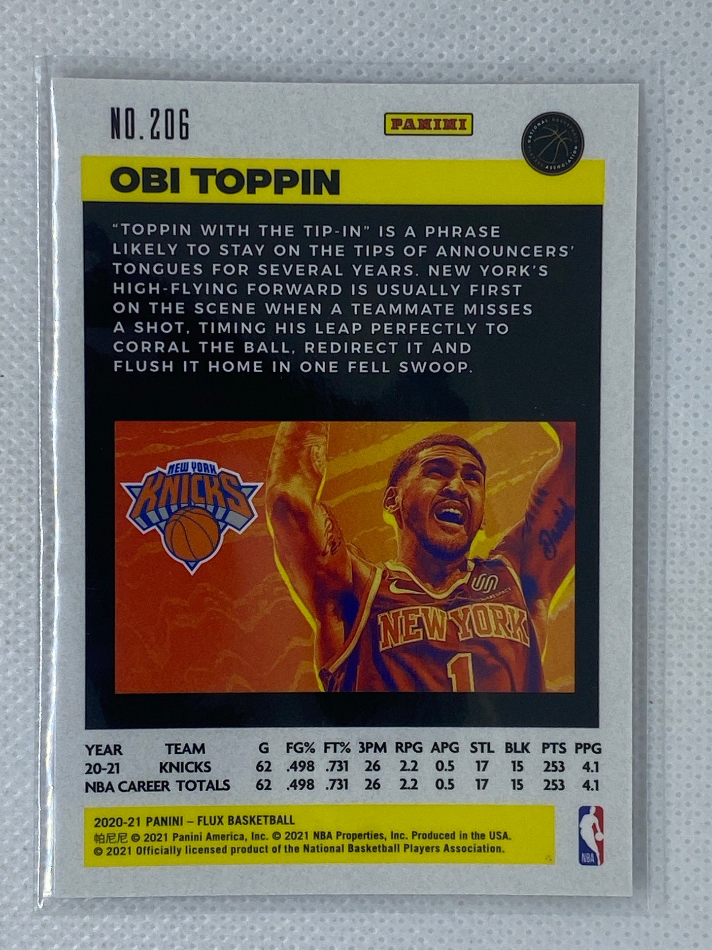 2020-21 Panini Flux Obi Toppin RC New York Knicks #206