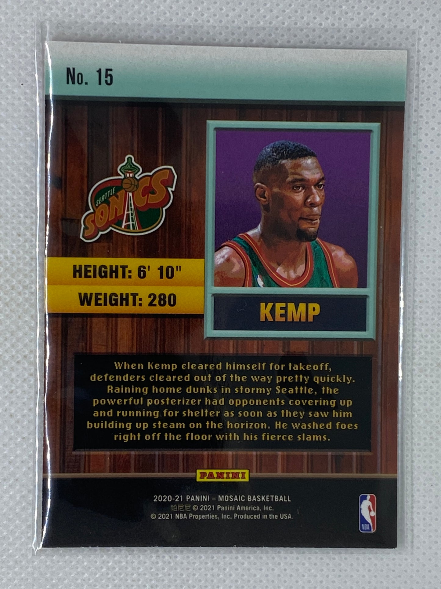 2020-21 Panini Mosaic Basketball Shawn Kemp Jam Masters #15 Insert Big Head
