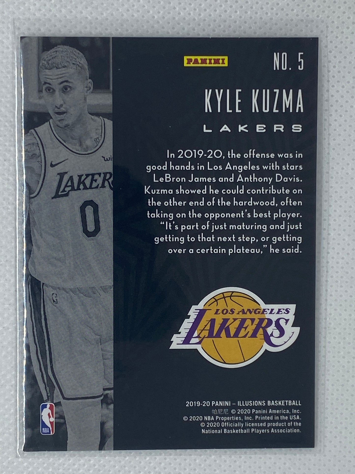 2019/20 Panini Illusions Base Card - KYLE KUZMA Lakers #5