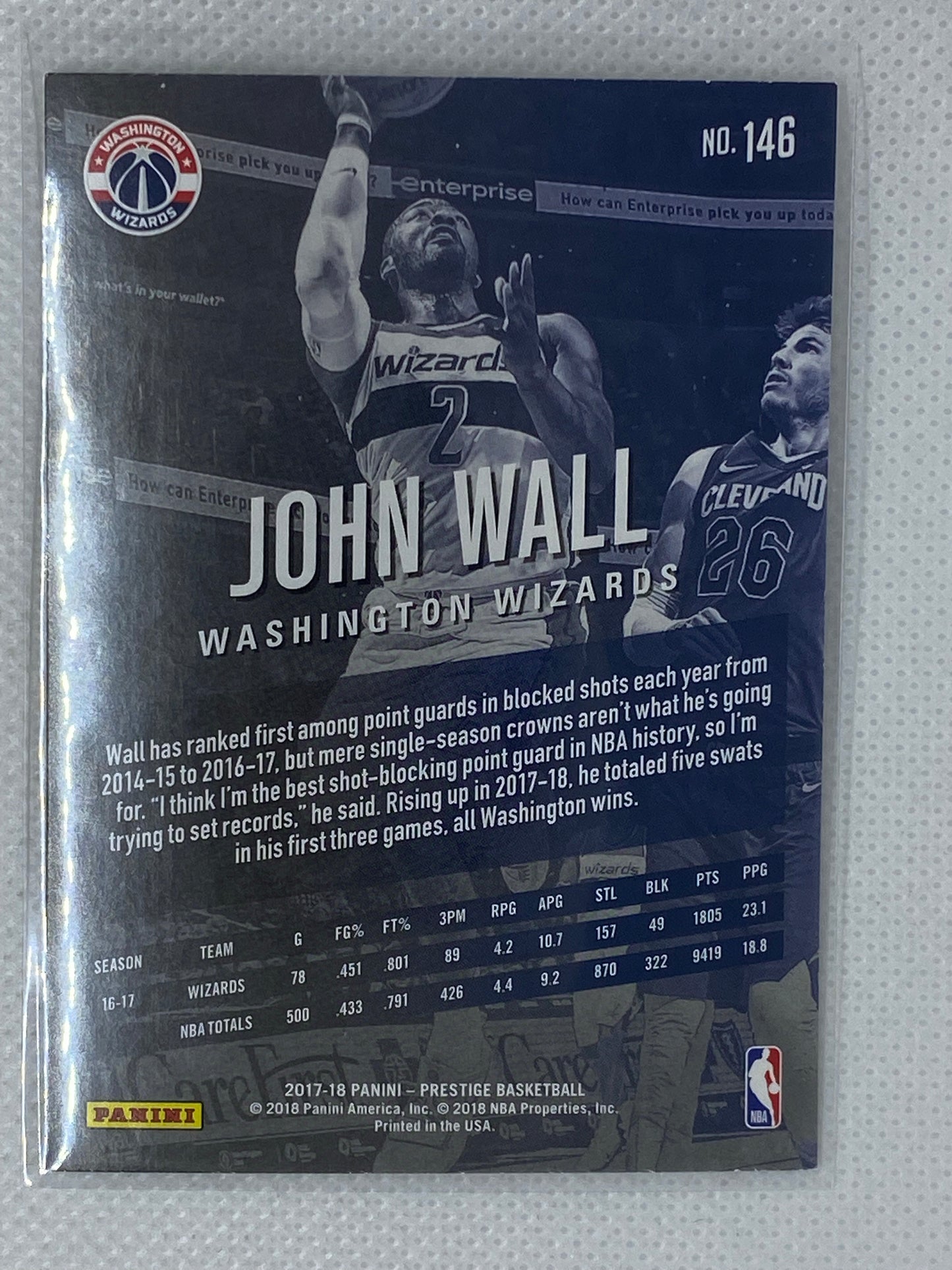 2017-18 Panini Prestige Base #146 John Wall