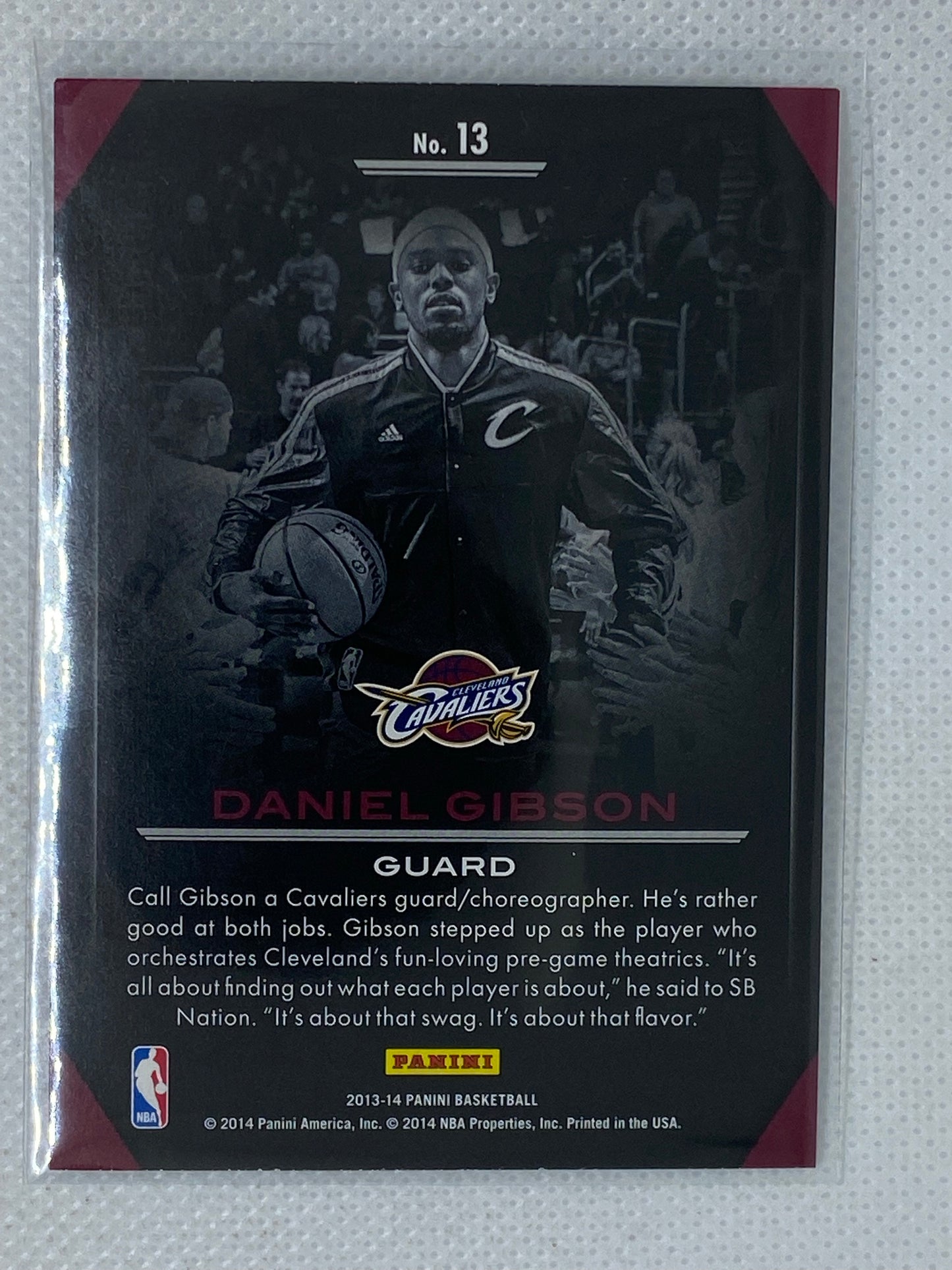 2013-14 Panini Preparation Cleveland Cavaliers Basketball Card #13 Daniel Gibson