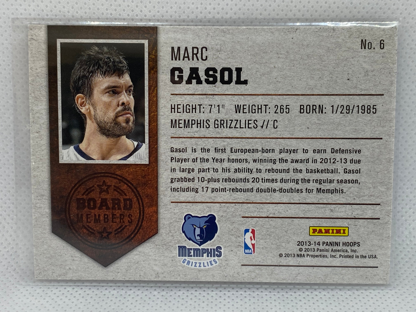 2013-14 Panini Hoops Board Members #6 Marc Gasol