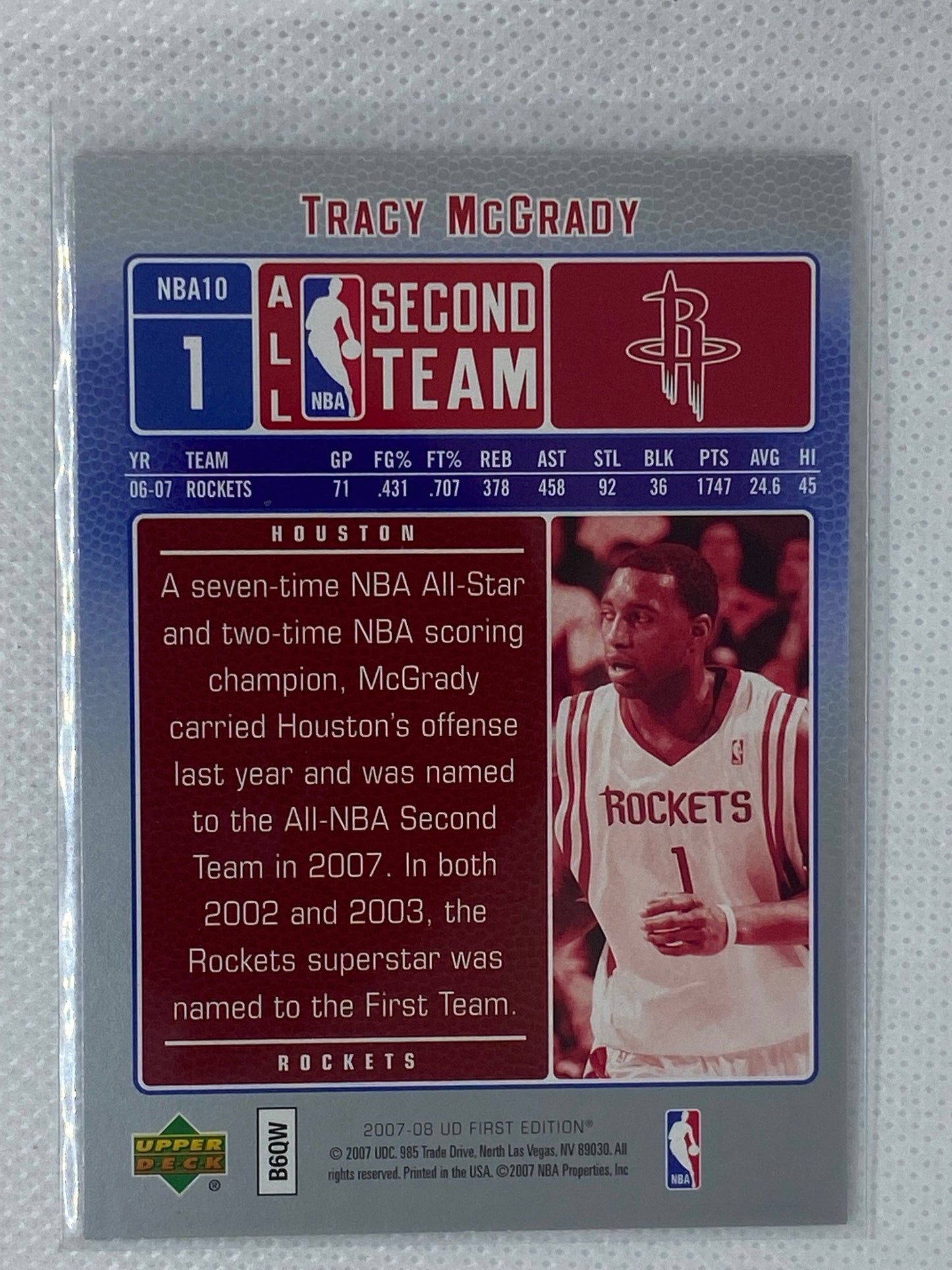 2007-08 Upper Deck First Edition All-NBA Tracy McGrady #NBA10 HOF