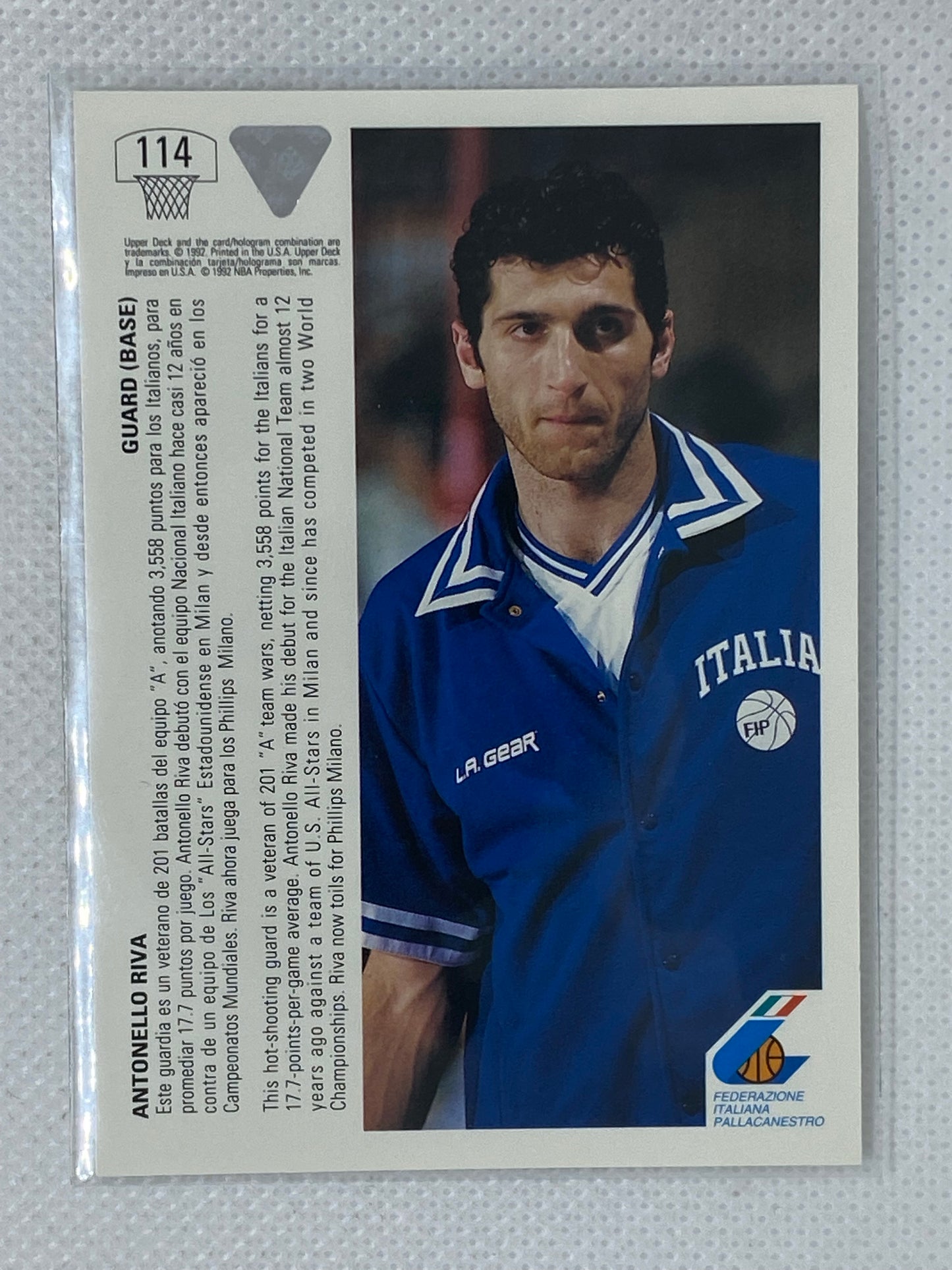 1991-92 Upper Deck International Italian #114 Antonello Riva INT