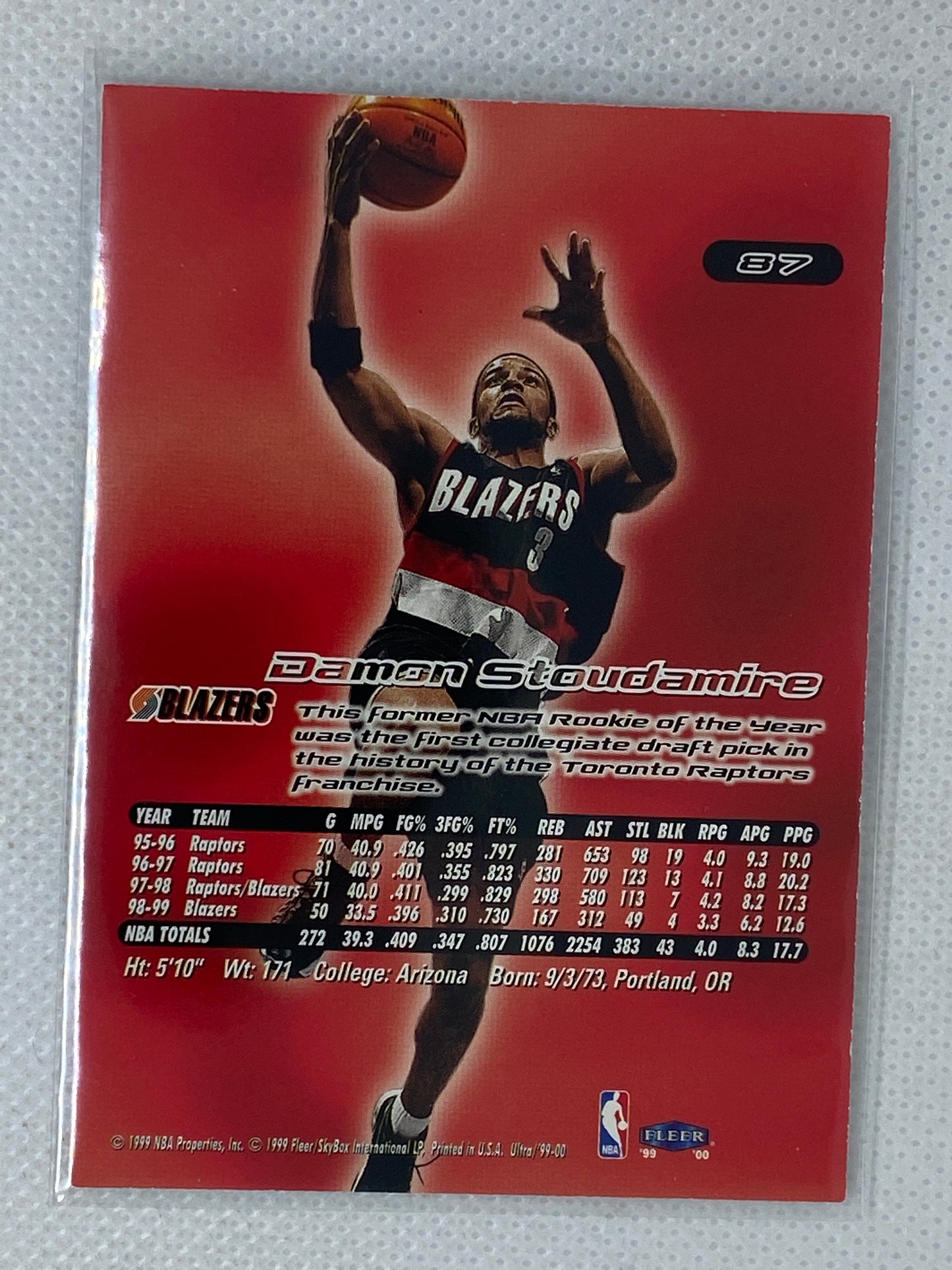1999-00 Fleer Ultra Basketball #87 Damon Stoudamire