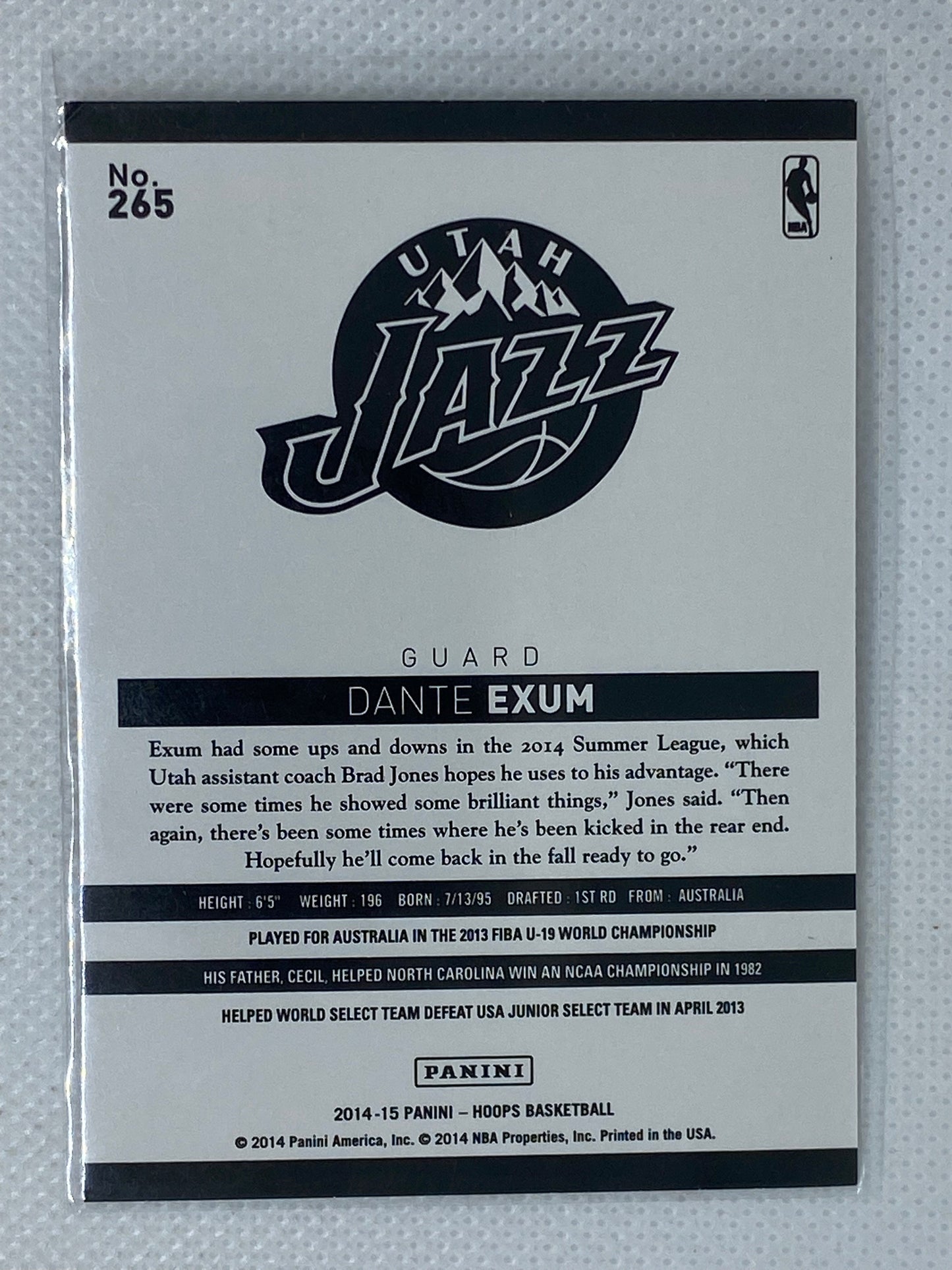 2014-15 NBA Hoops Gold Dante Exum #265 Rookie